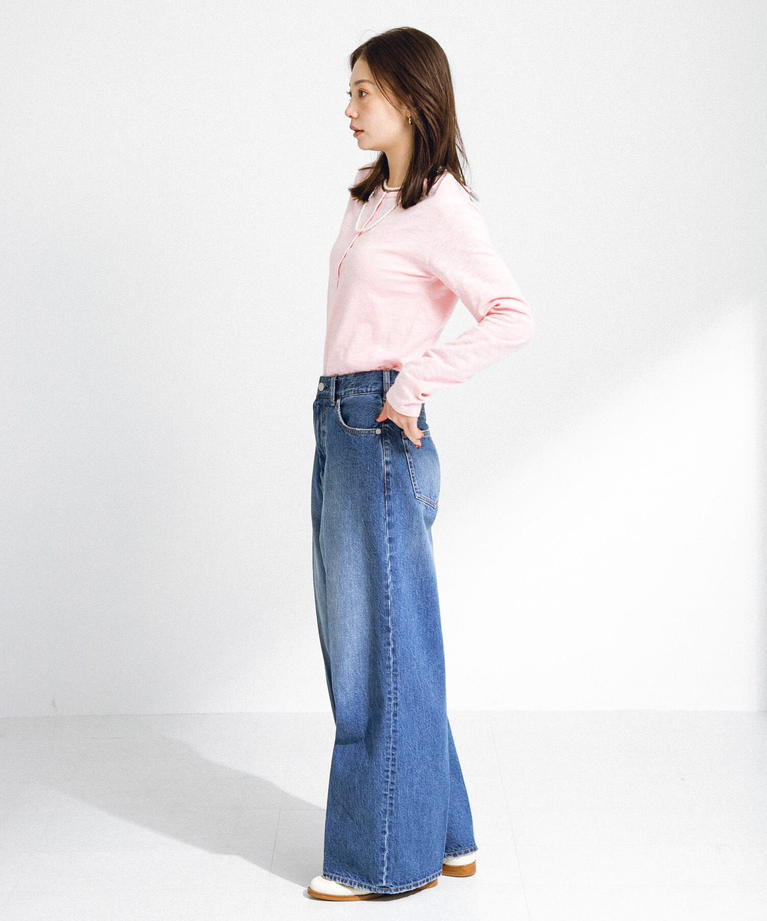 Sonny Label 「『34サイズ/低身長向けも展開』センタープレスストレートデニム」|デニム|