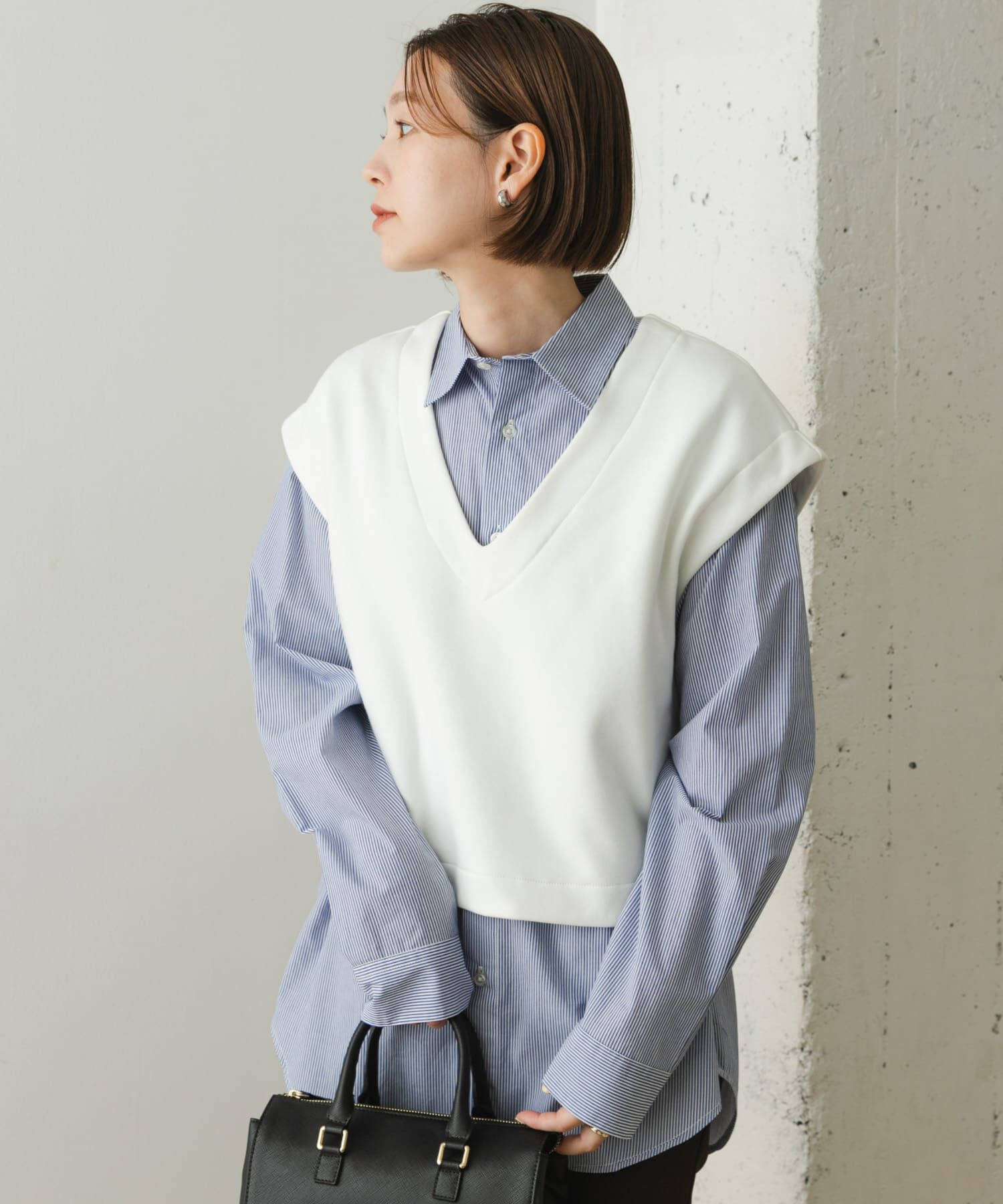 URBAN RESEARCH ROSSO「F by ROSSO　ボンバーヒートショートジレ」|Tシャツ・カットソー|