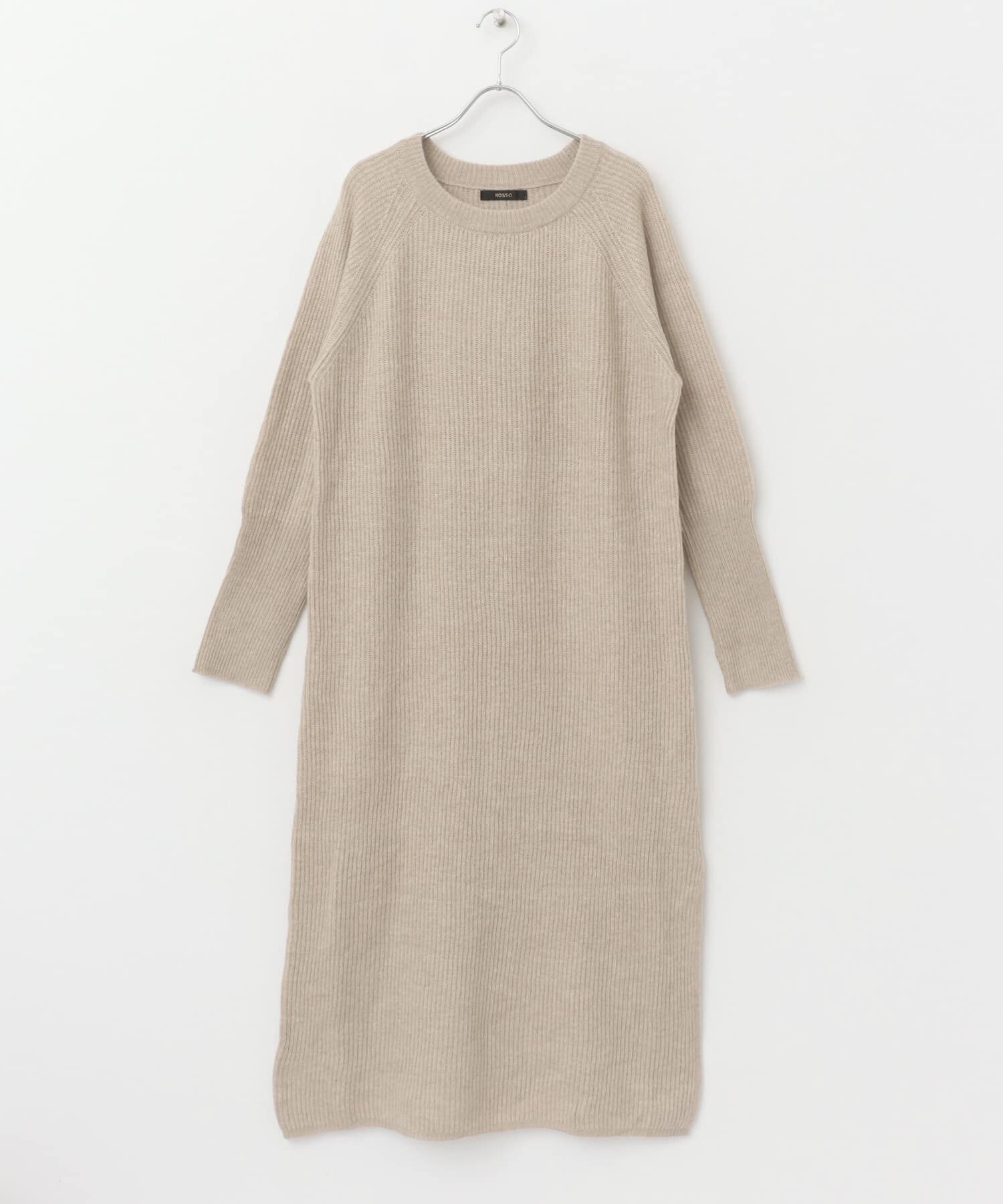 URBAN RESEARCH ROSSO「ヤク混サイドスリット畦ニットワンピース」|ワンピース|