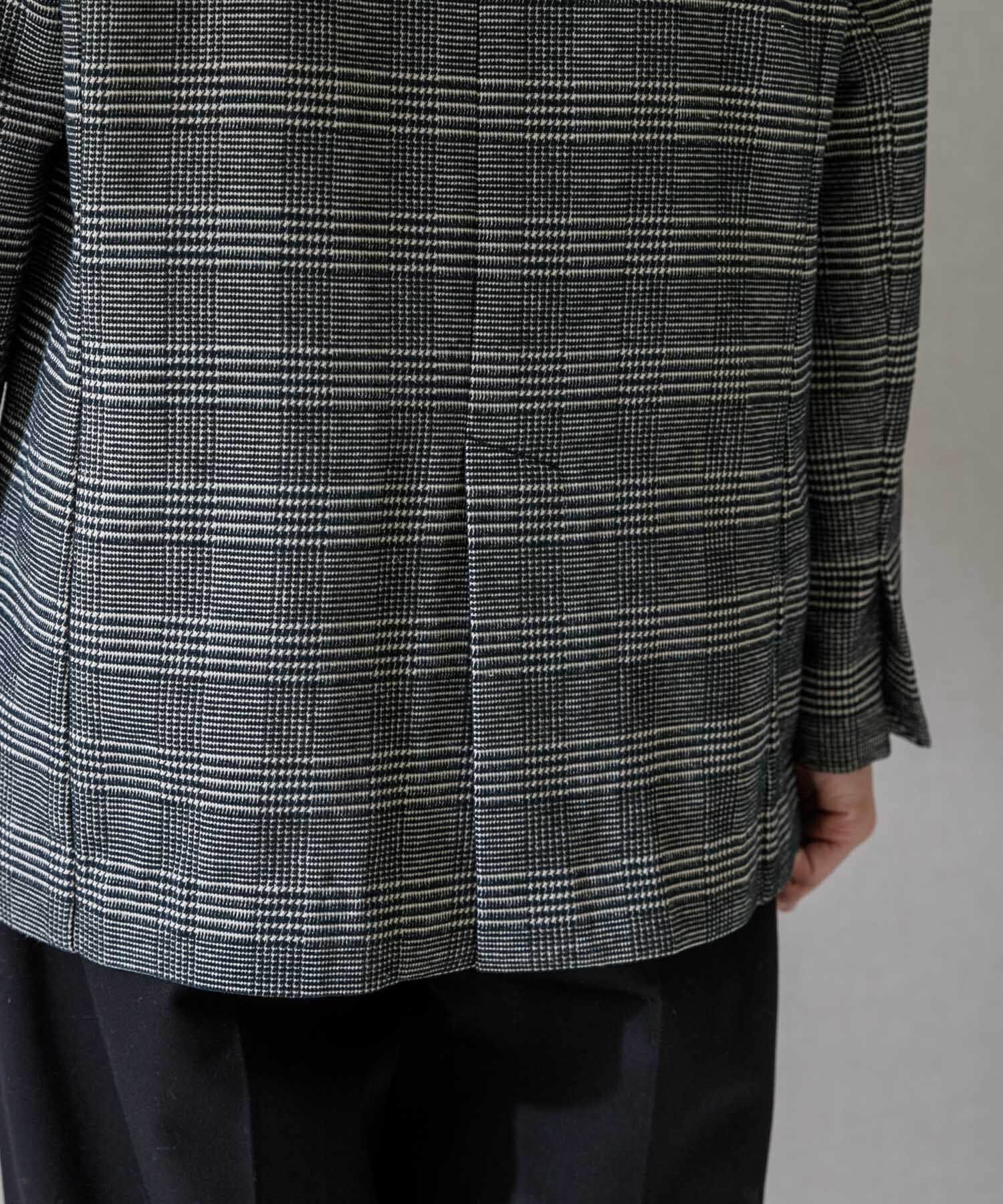 URBAN RESEARCH ROSSO「モールチェックノーカラーオーバージャケット」|ノーカラージャケット|