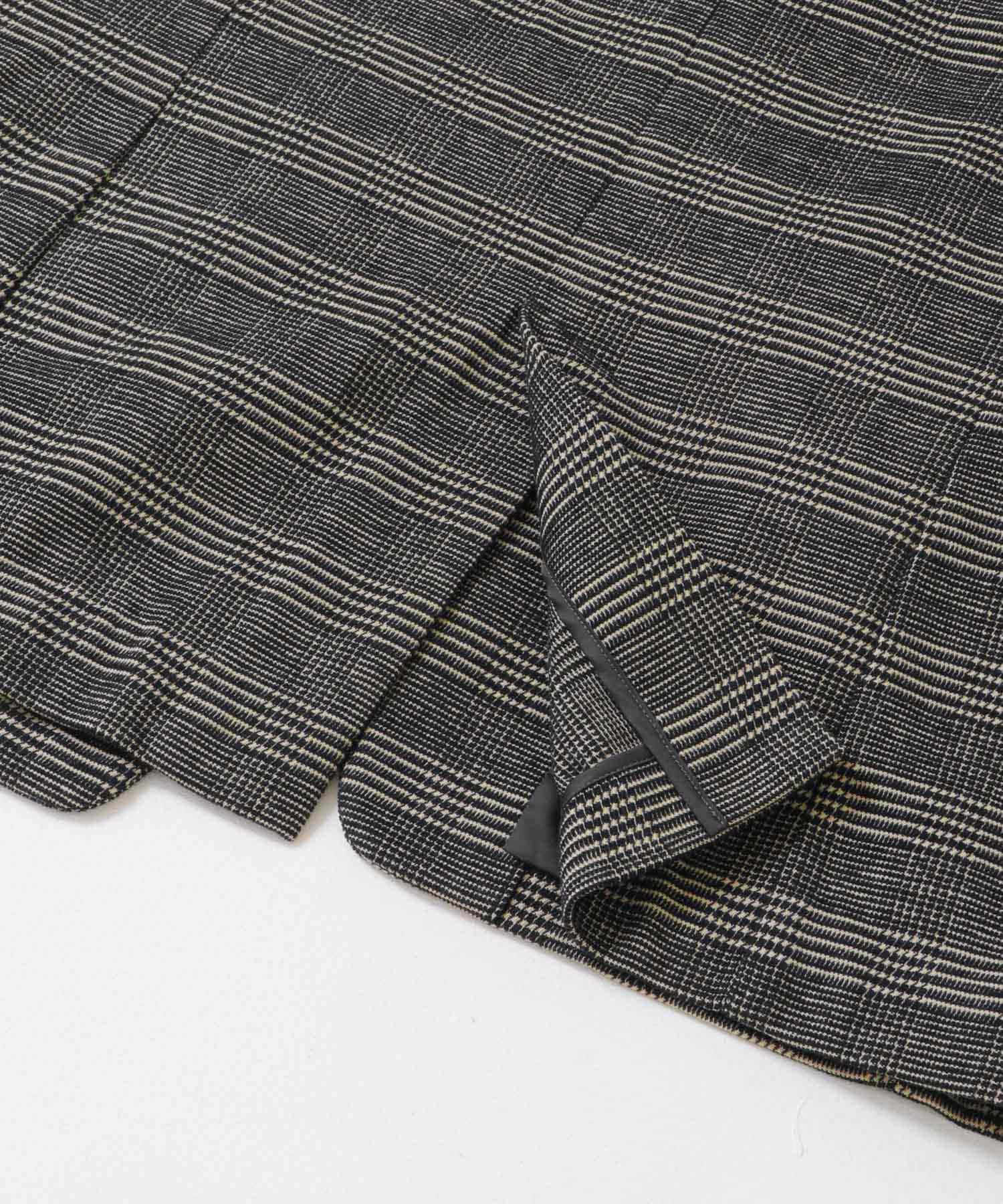 URBAN RESEARCH ROSSO「モールチェックノーカラーオーバージャケット」|ノーカラージャケット|