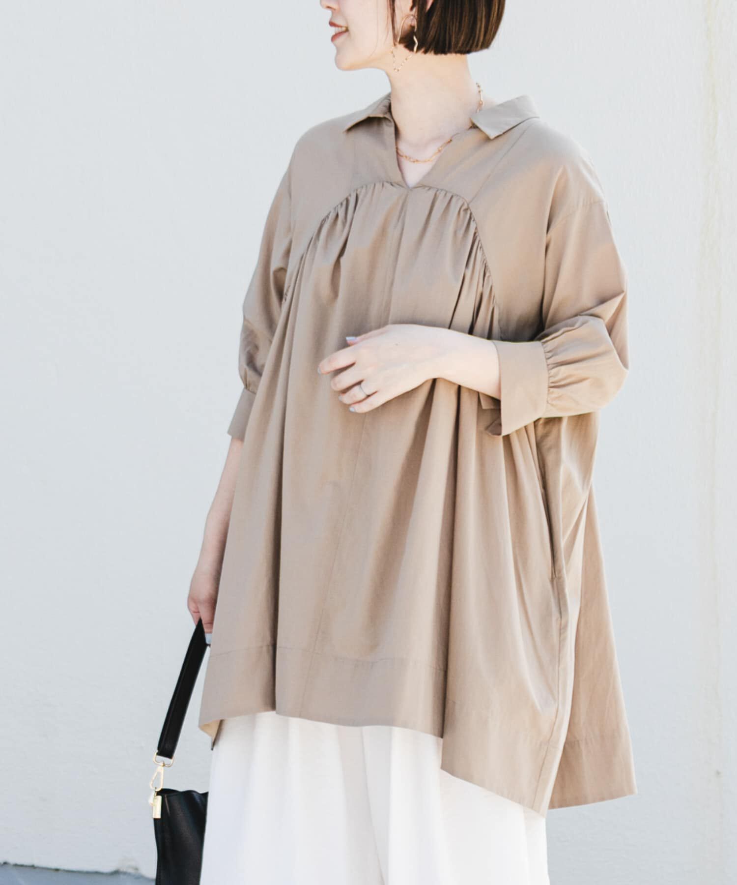 URBAN RESEARCH ROSSO「F by ROSSO　ボリュームシャツチュニック」|チュニック|ベージュ