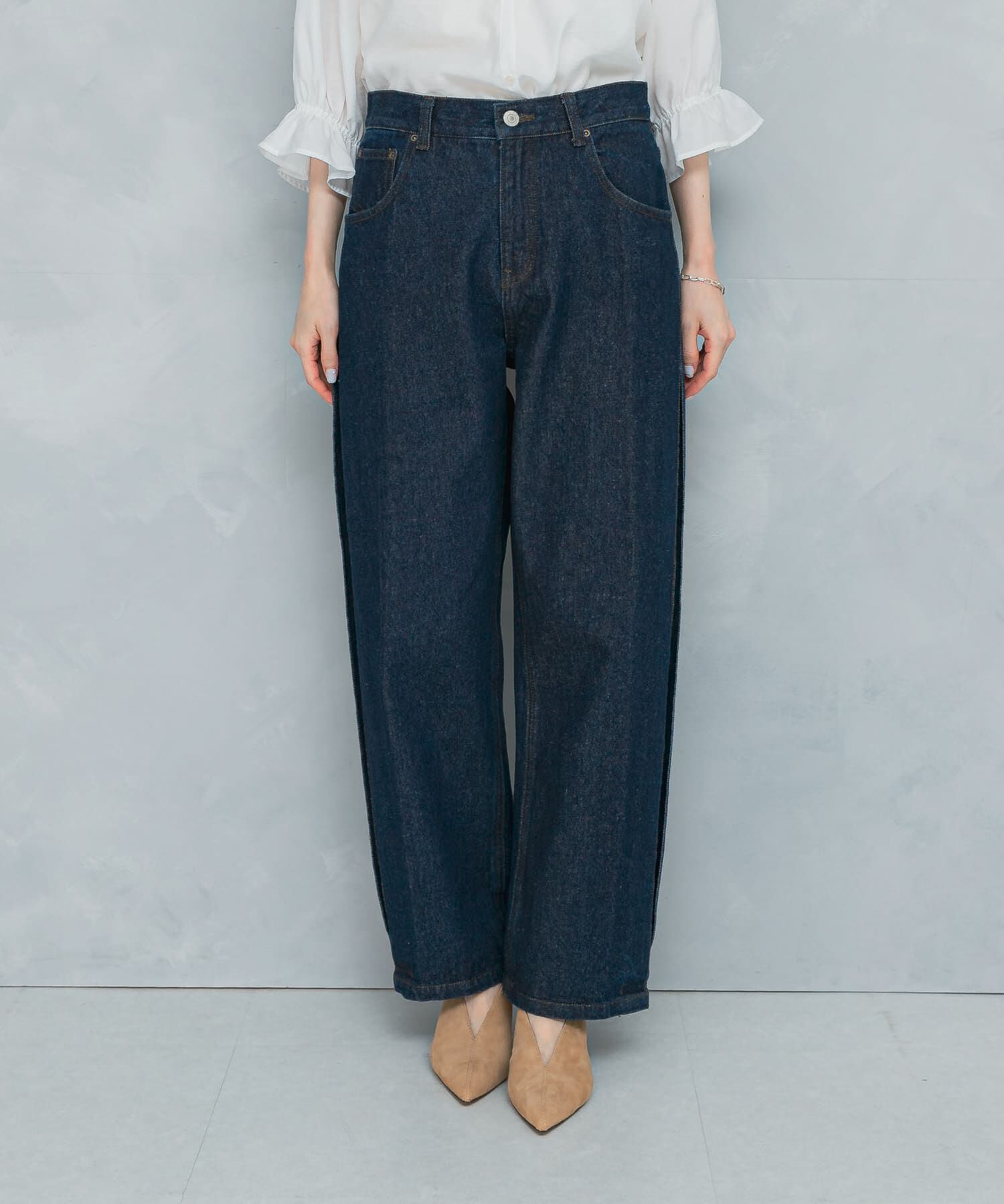 URBAN RESEARCH ROSSO「YENN　SIDE PLEATED DENIM」|デニム|