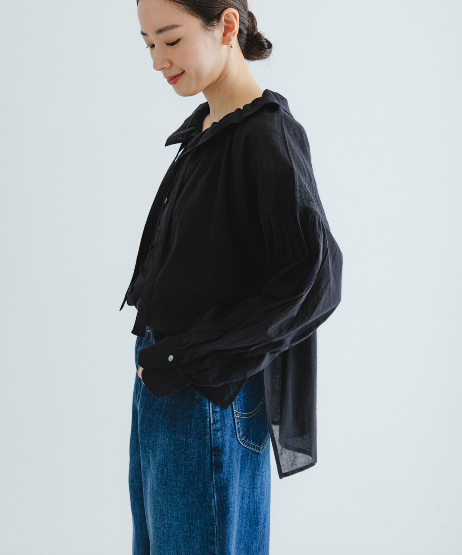 URBAN RESEARCH「コットンボイルフリルカラーブラウス」|シャツ・ブラウス|