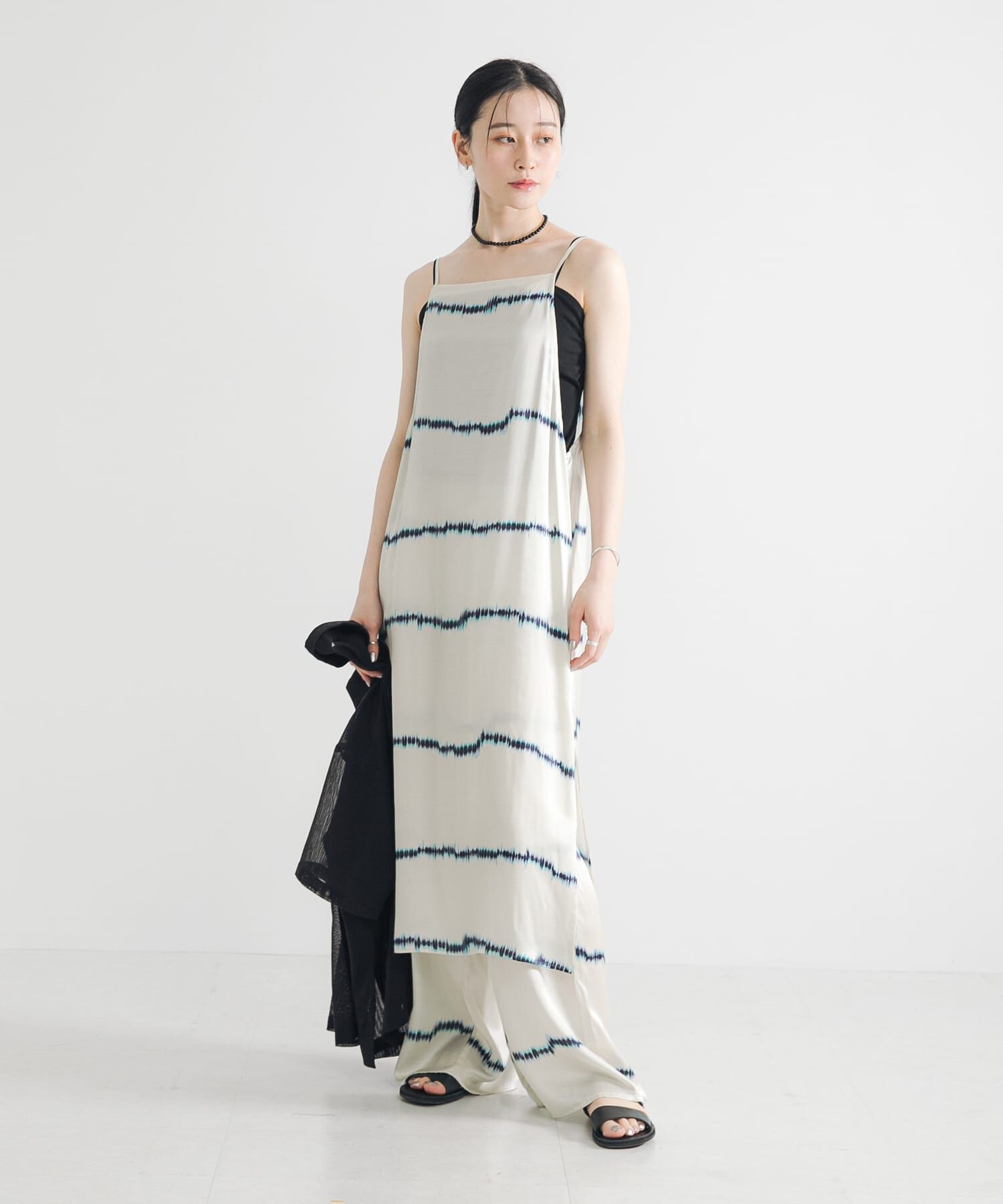 URBAN RESEARCH「シルクミックスボーダープリントワンピース」|ワンピース|