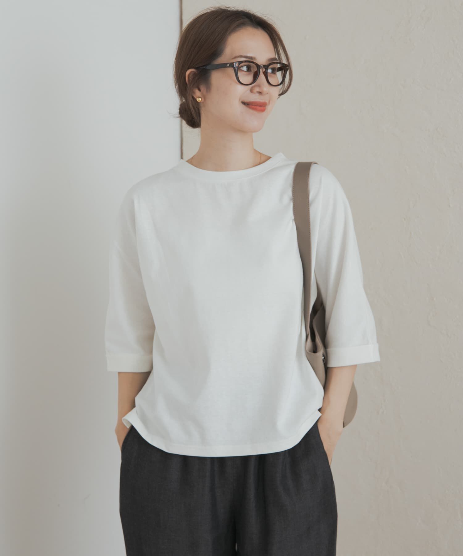 URBAN RESEARCH DOORS「『UR TECH』ドルマンロールスリーブTシャツ」|Tシャツ・カットソー|