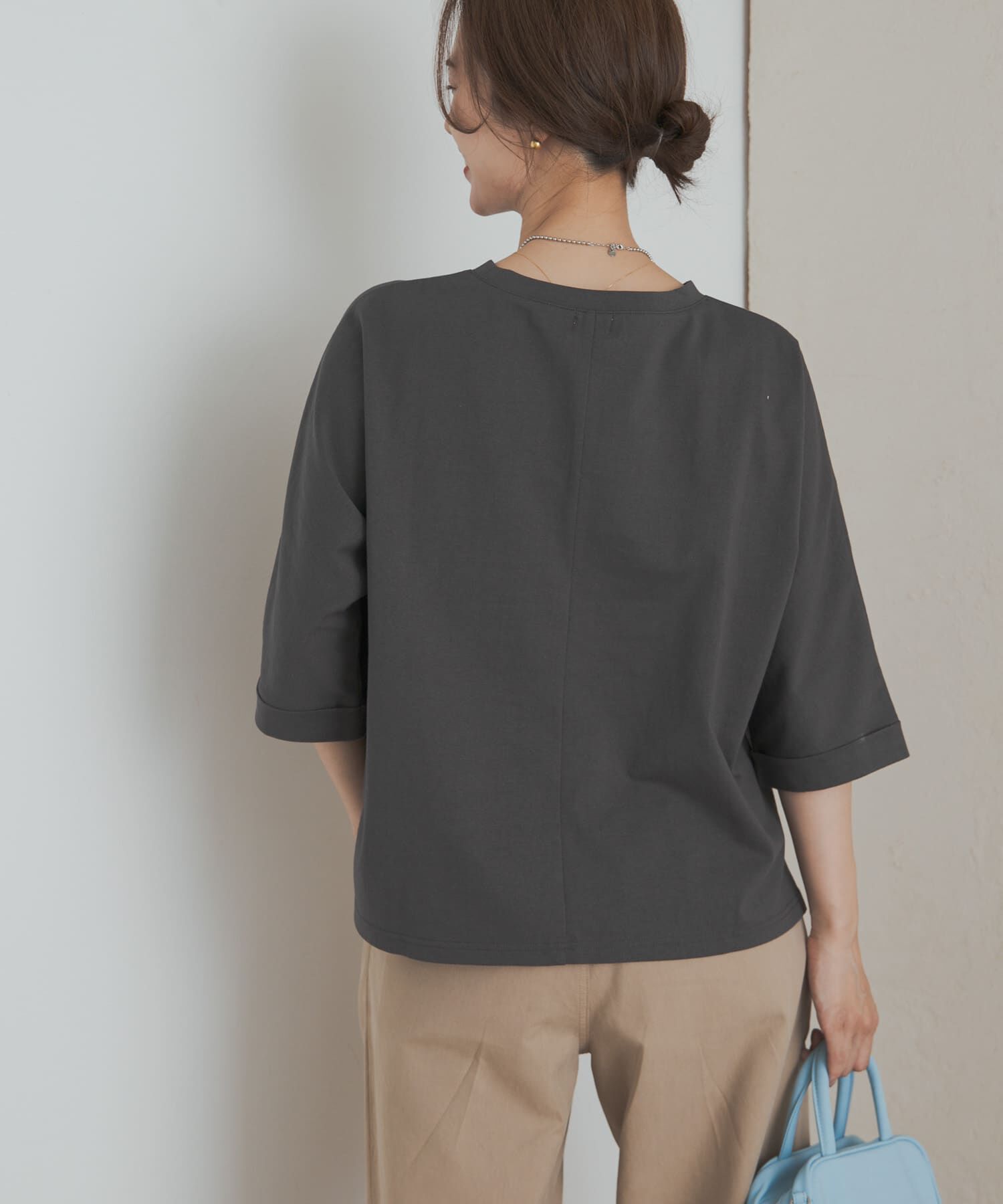 URBAN RESEARCH DOORS「『UR TECH』ドルマンロールスリーブTシャツ」|Tシャツ・カットソー|