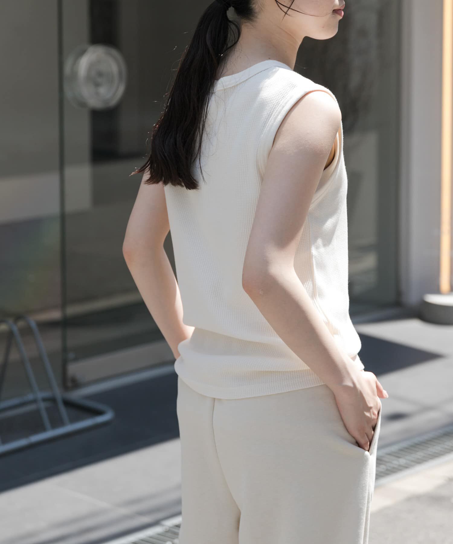 URBAN RESEARCH DOORS「FORK&SPOON　ミニワッフルノースリーブTシャツ」|Tシャツ・カットソー|