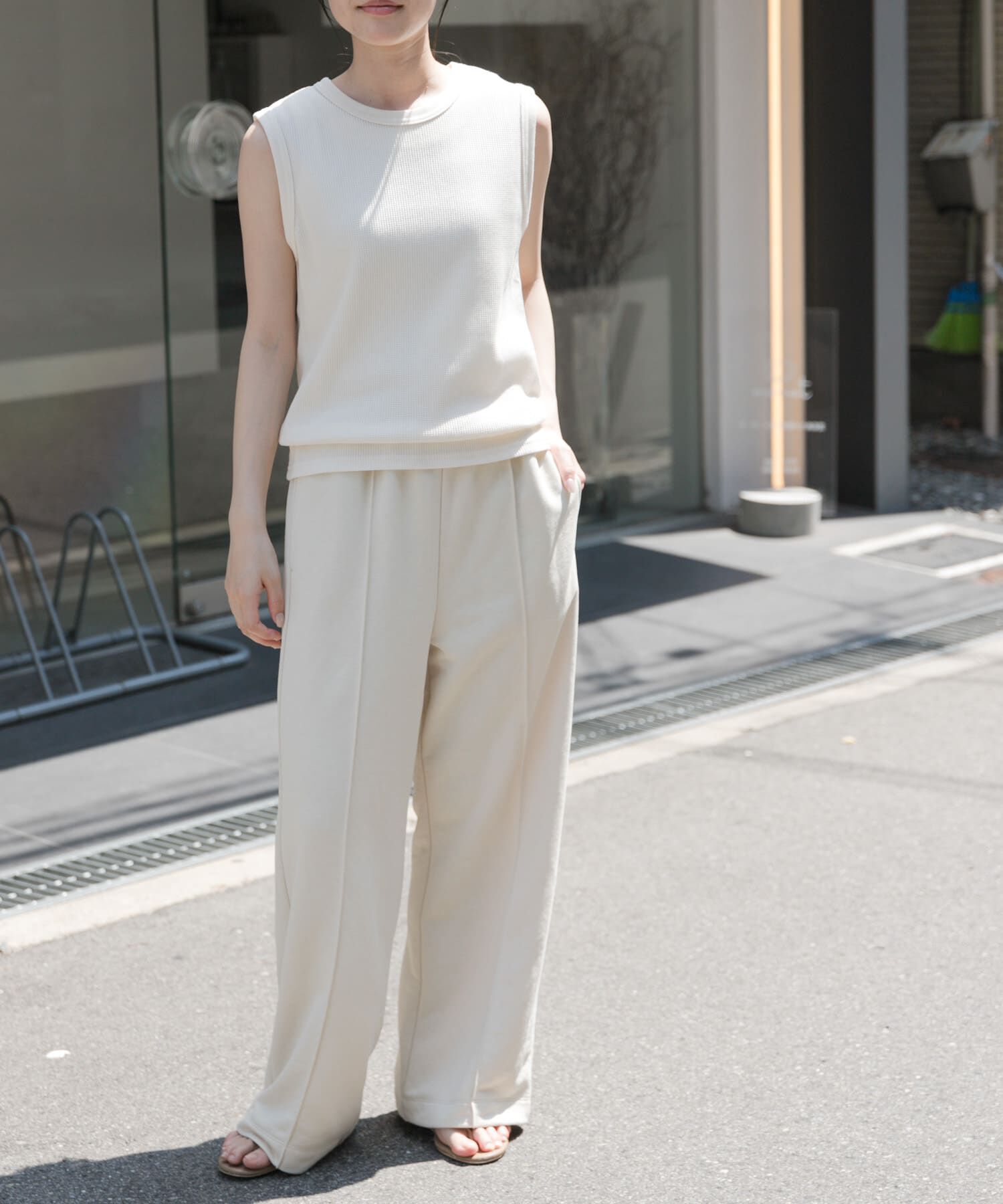 URBAN RESEARCH DOORS「FORK&SPOON　ミニワッフルノースリーブTシャツ」|Tシャツ・カットソー|