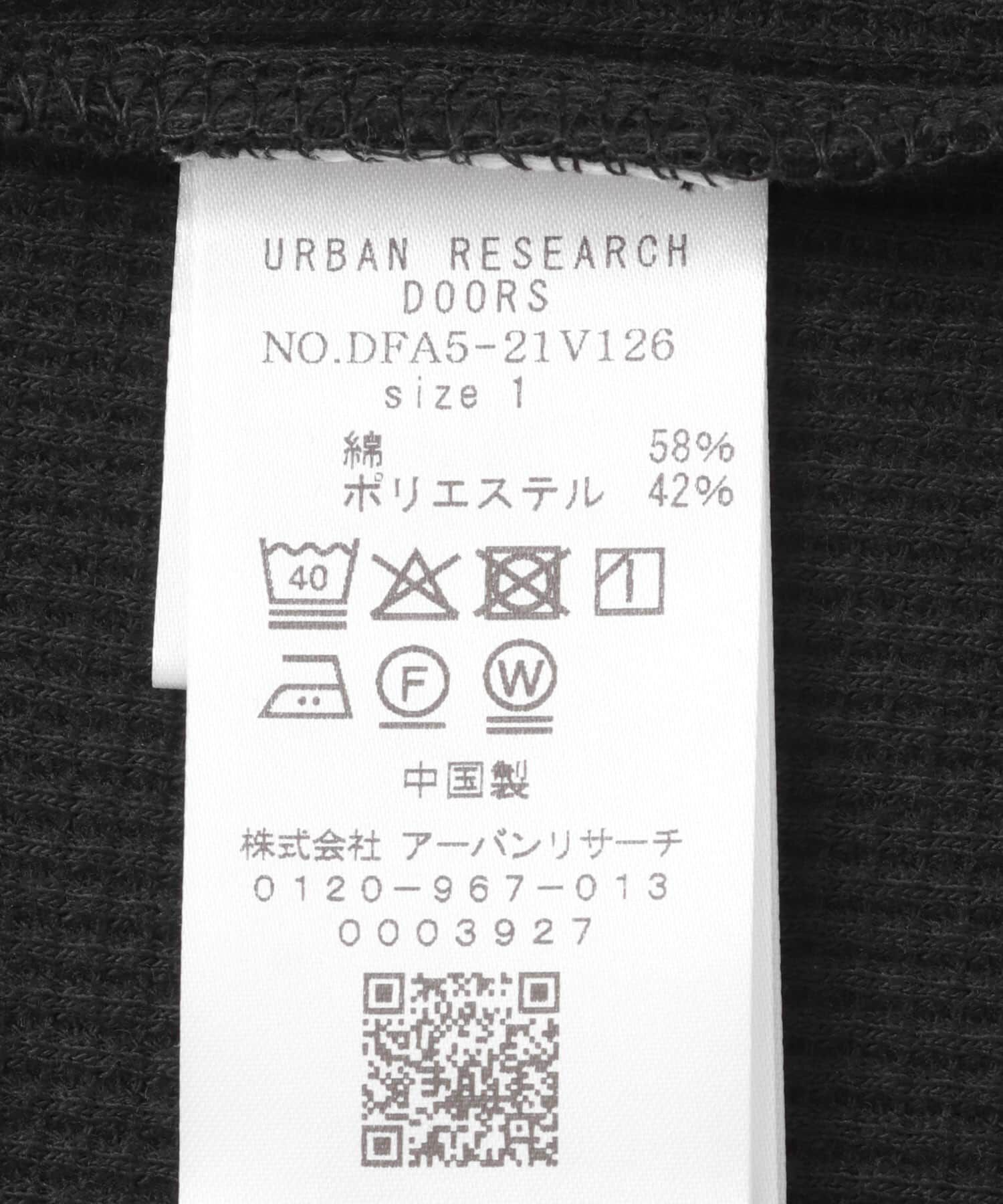 URBAN RESEARCH DOORS「FORK&SPOON　ミニワッフルノースリーブTシャツ」|Tシャツ・カットソー|