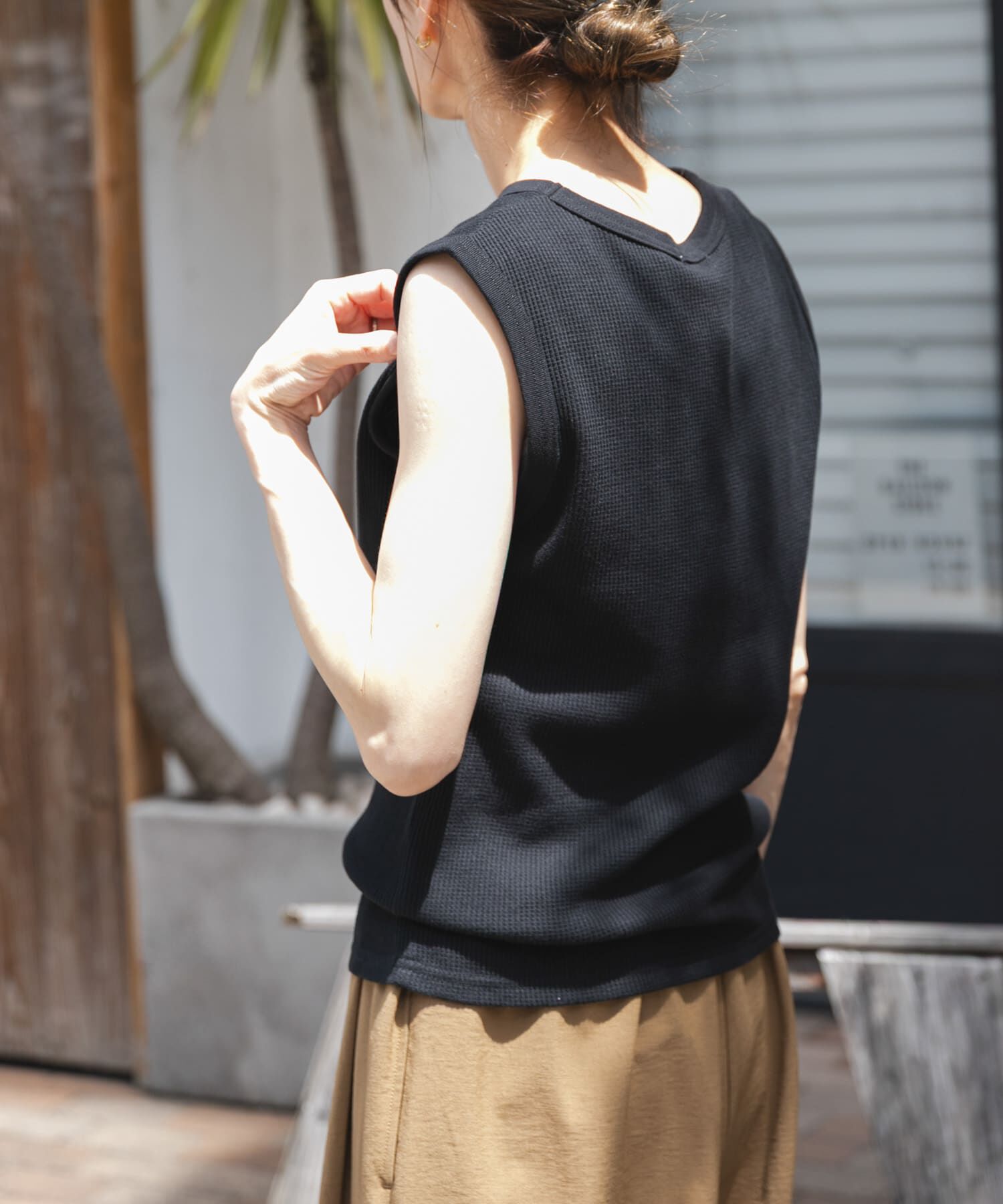 URBAN RESEARCH DOORS「FORK&SPOON　ミニワッフルノースリーブTシャツ」|Tシャツ・カットソー|