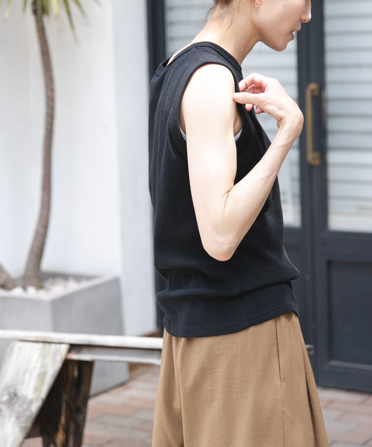 URBAN RESEARCH DOORS「FORK&SPOON　ミニワッフルノースリーブTシャツ」|Tシャツ・カットソー|