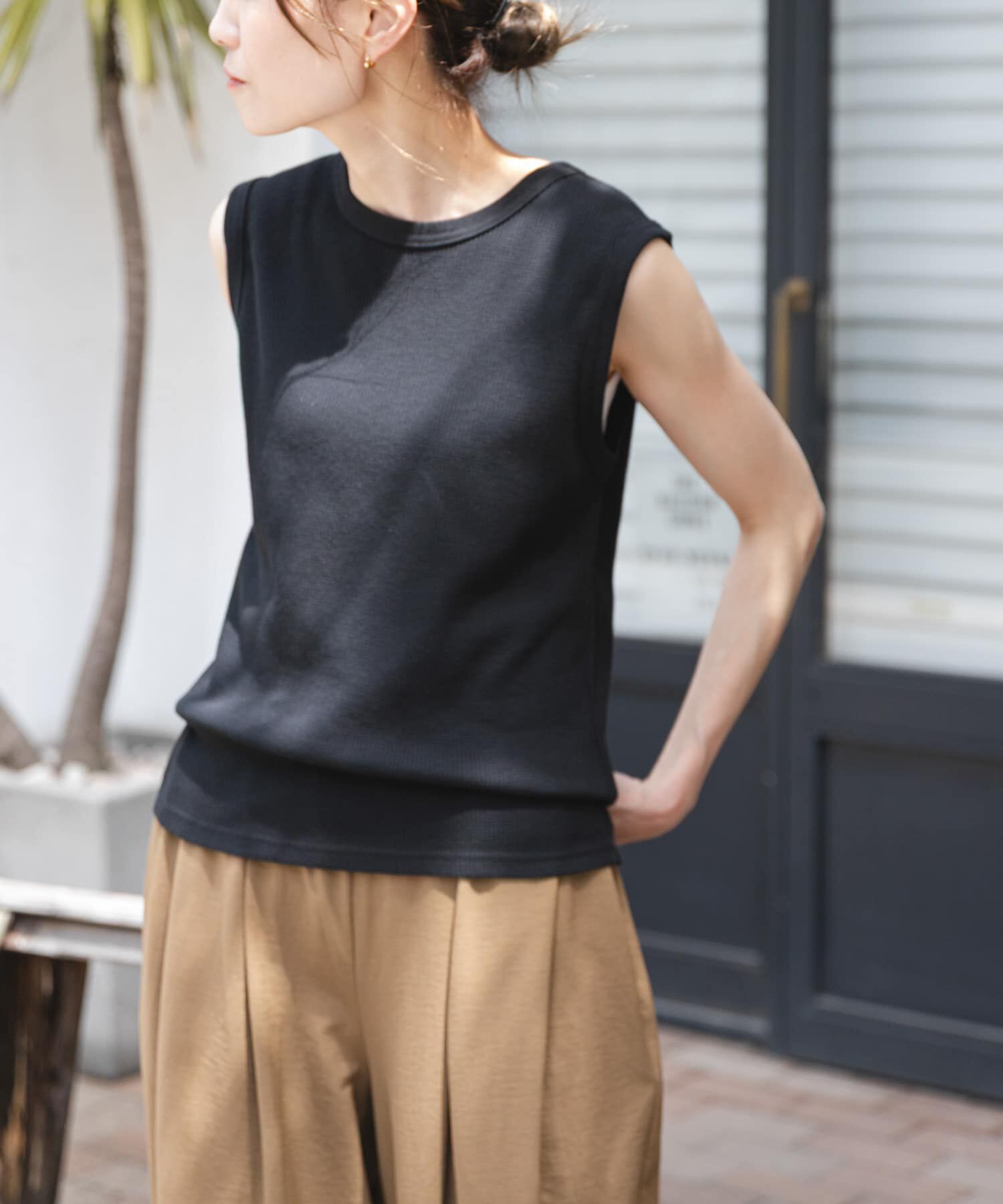 URBAN RESEARCH DOORS「FORK&SPOON　ミニワッフルノースリーブTシャツ」|Tシャツ・カットソー|