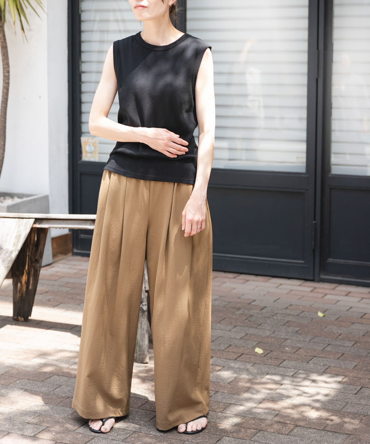 URBAN RESEARCH DOORS「FORK&SPOON　ミニワッフルノースリーブTシャツ」|Tシャツ・カットソー|