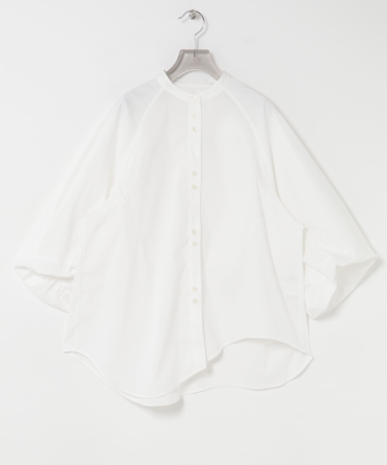 URBAN RESEARCH「イレギュラーヘムスタンドカラー7分袖ブラウス」|シャツ・ブラウス|