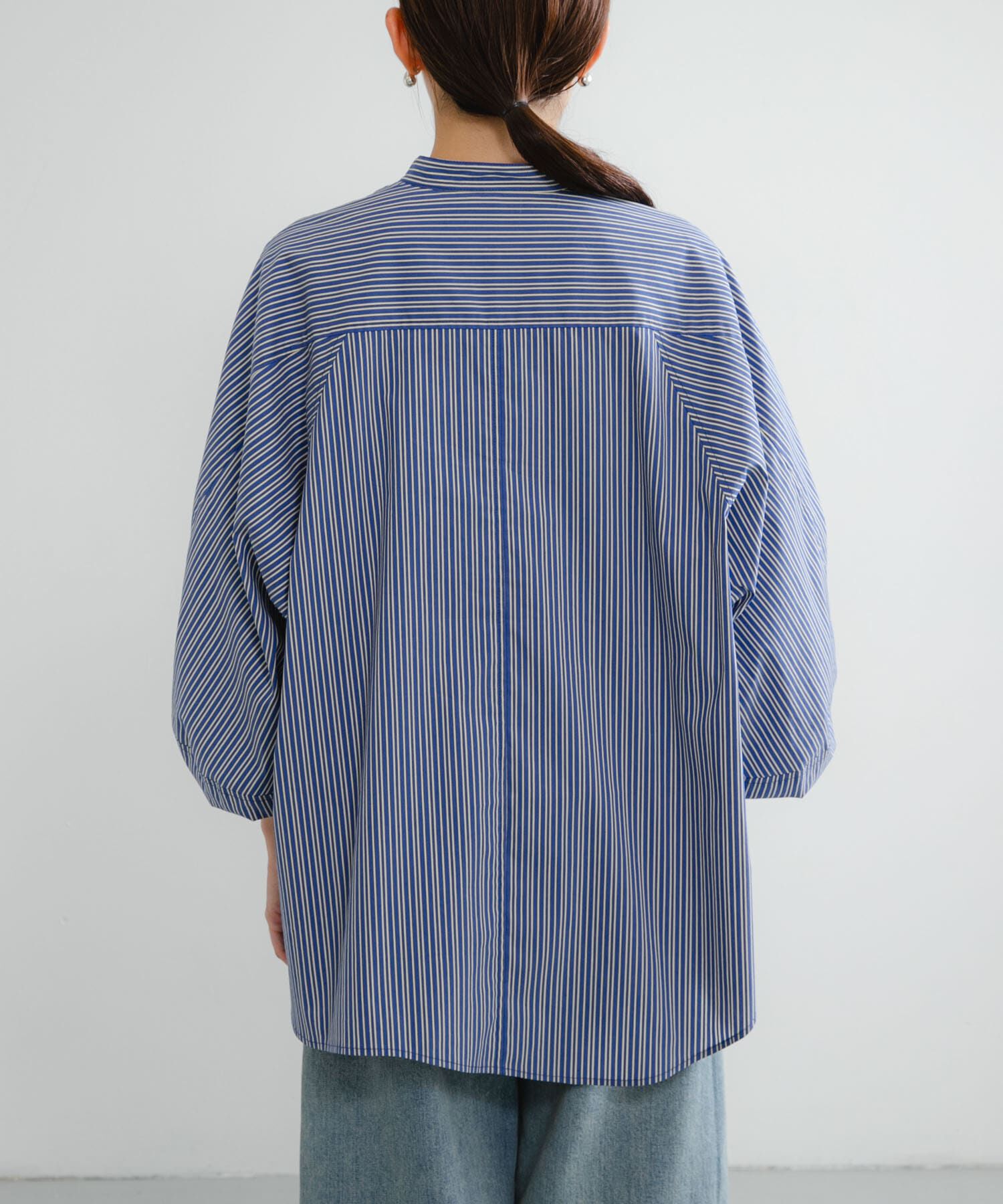 URBAN RESEARCH「イレギュラーヘムスタンドカラー7分袖ブラウス」|シャツ・ブラウス|