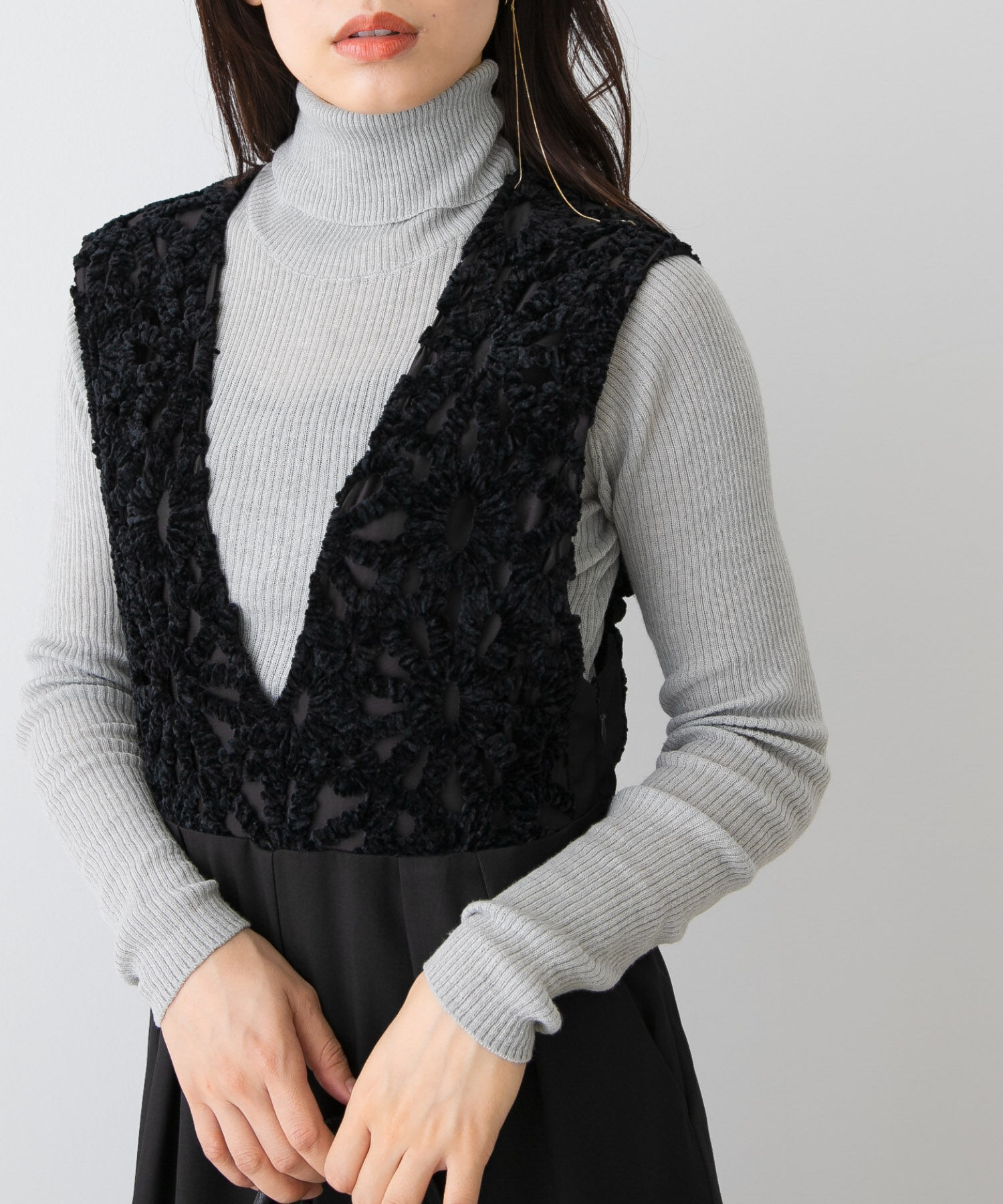 URBAN RESEARCH ROSSO「F by ROSSO　モールレース切替オールインワン」|スカート|