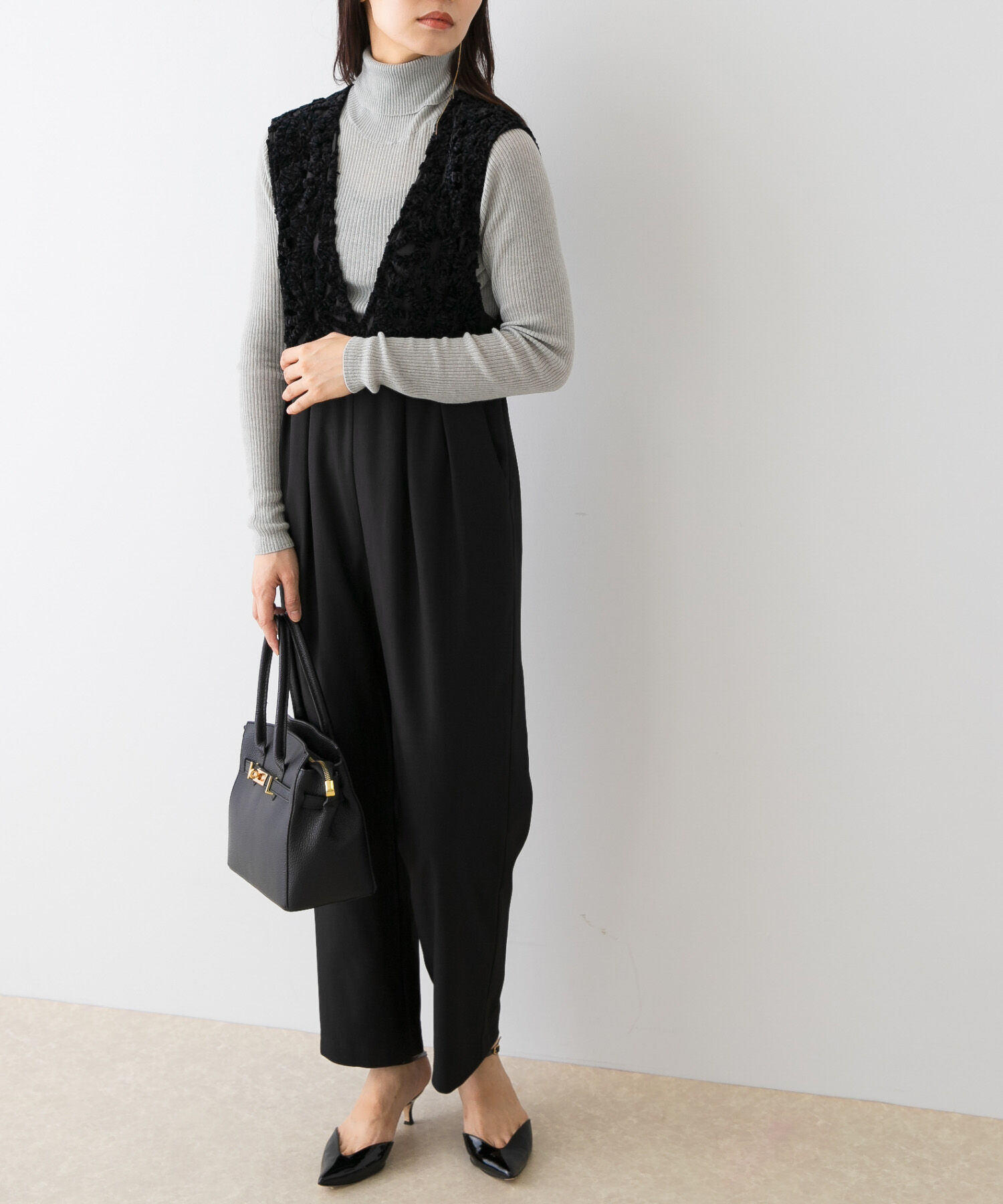 URBAN RESEARCH ROSSO「F by ROSSO　モールレース切替オールインワン」|スカート|