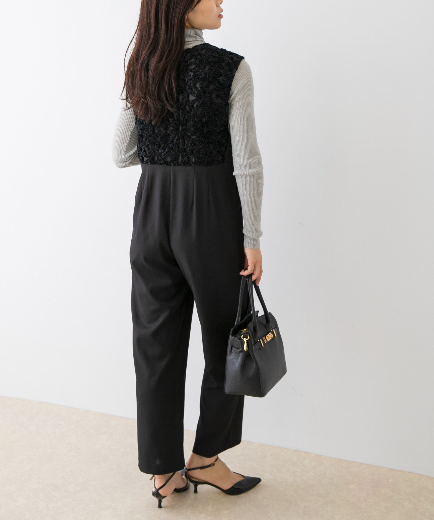 URBAN RESEARCH ROSSO「F by ROSSO　モールレース切替オールインワン」|スカート|