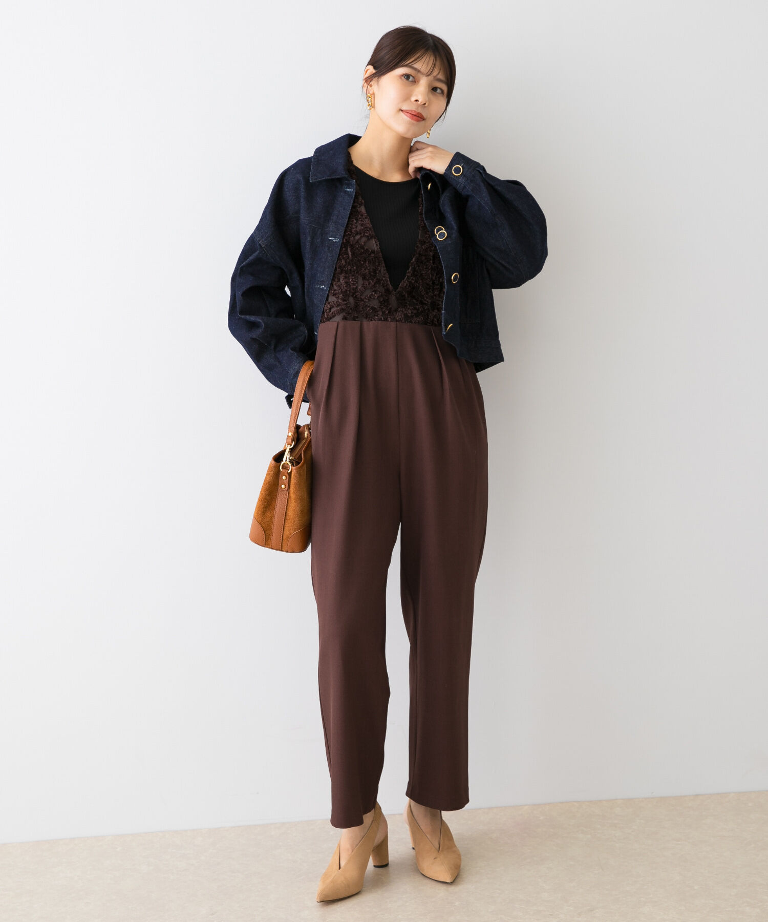 URBAN RESEARCH ROSSO「F by ROSSO　モールレース切替オールインワン」|スカート|