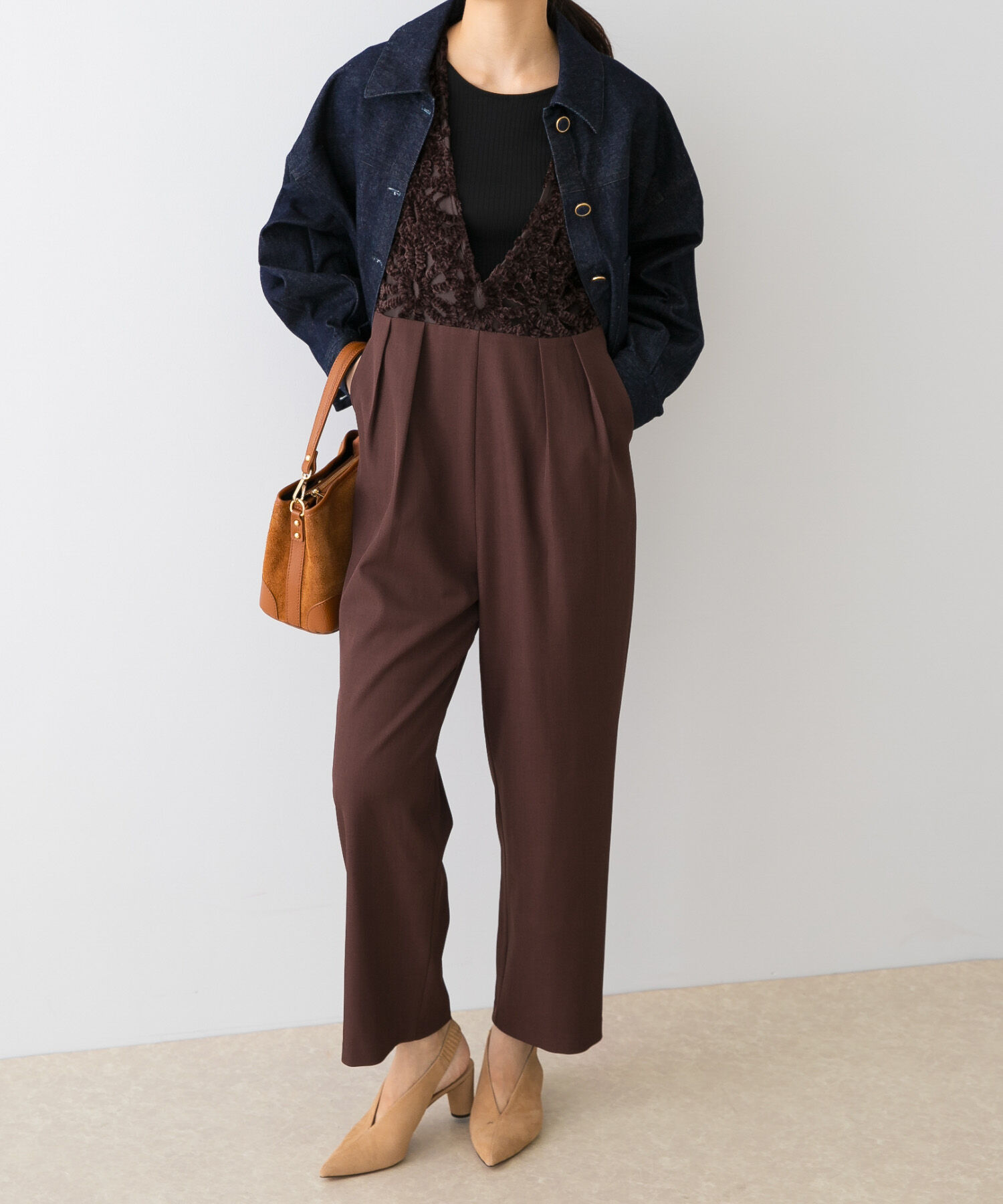 URBAN RESEARCH ROSSO「F by ROSSO　モールレース切替オールインワン」|スカート|