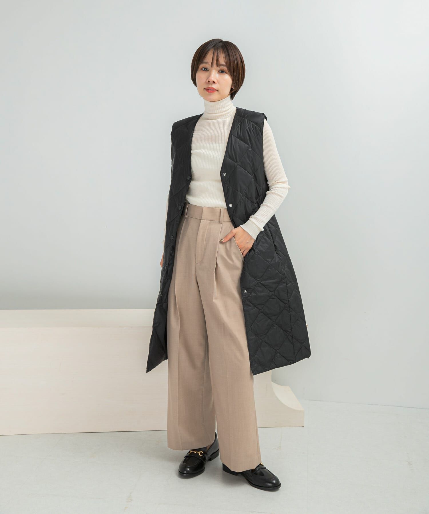 URBAN RESEARCH ROSSO「TAION　VNECK LONG DOWN GILET」|ダウンベスト・ベスト|