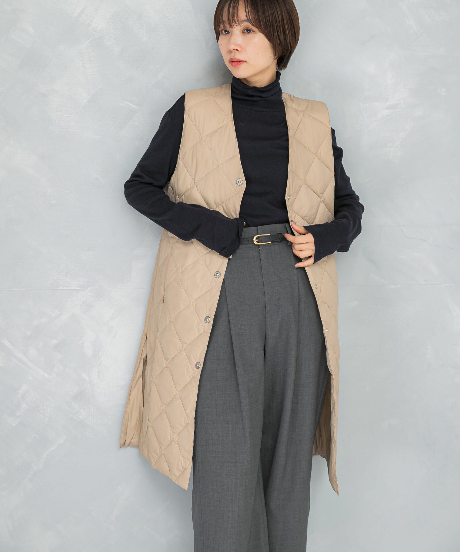 URBAN RESEARCH ROSSO「TAION　VNECK LONG DOWN GILET」|ダウンベスト・ベスト|ベージュ