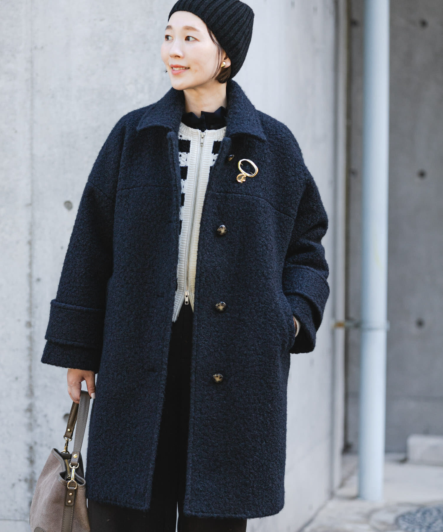 URBAN RESEARCH ROSSO「F by ROSSO　『UR TECH』ブークレステンカラーコート」|ステンカラーコート|