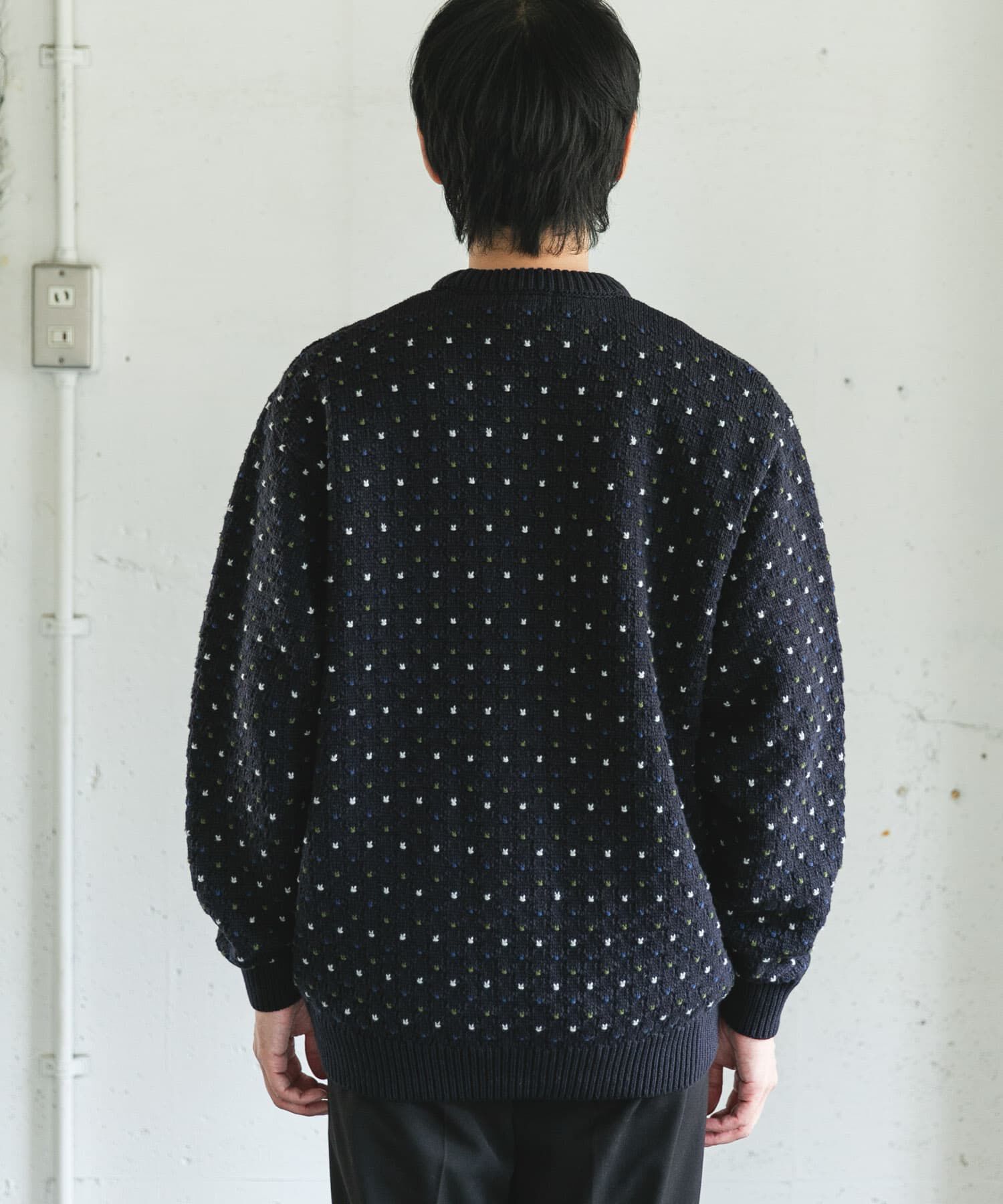 URBAN RESEARCH DOORS「変形バーズアイ クルーネックニット」|ニット・セーター|