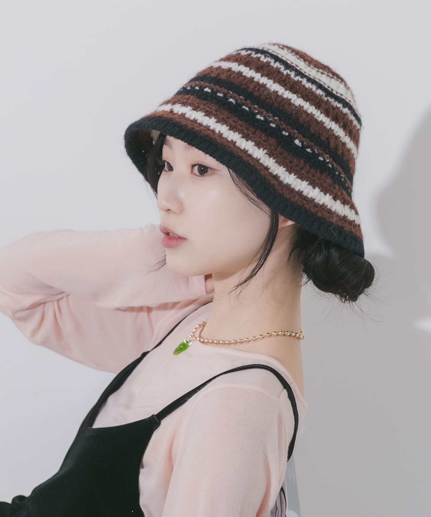 SMELLY「マルチボーダーニットハット」|ハット|ブラウン