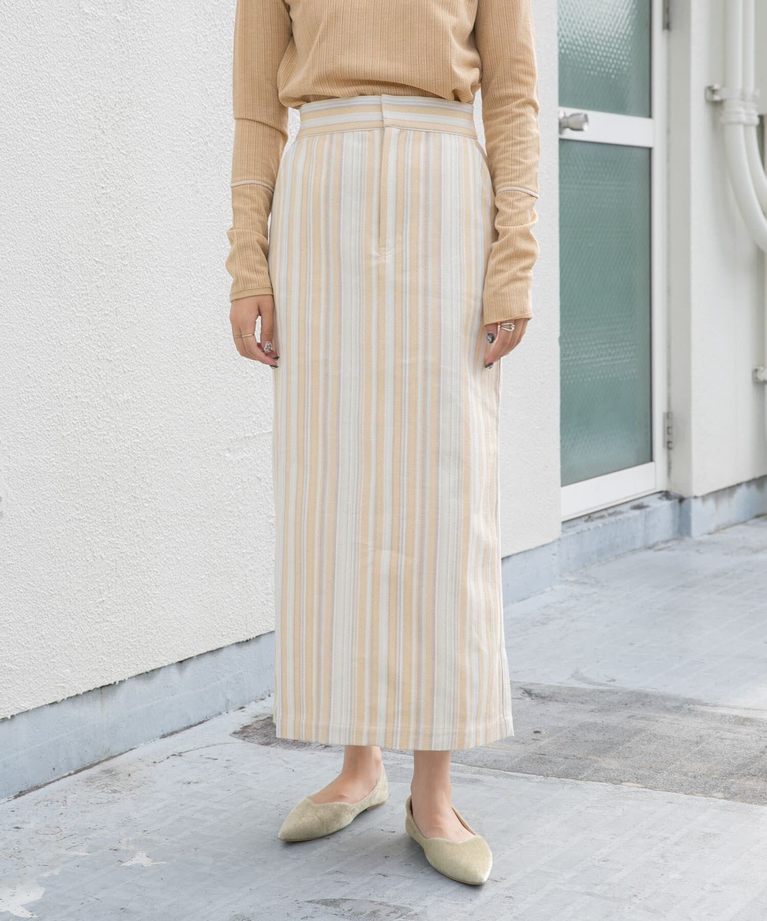  「ストライプペンシルスカート」|スカート|