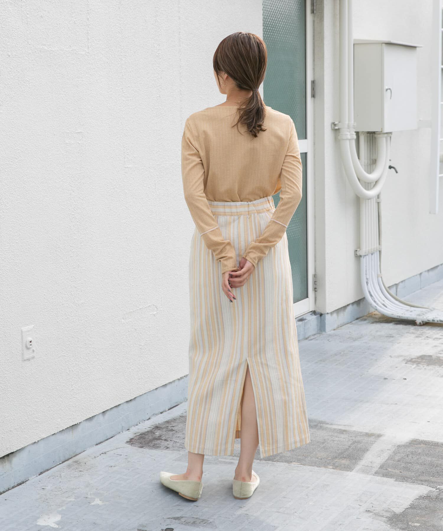  「ストライプペンシルスカート」|スカート|