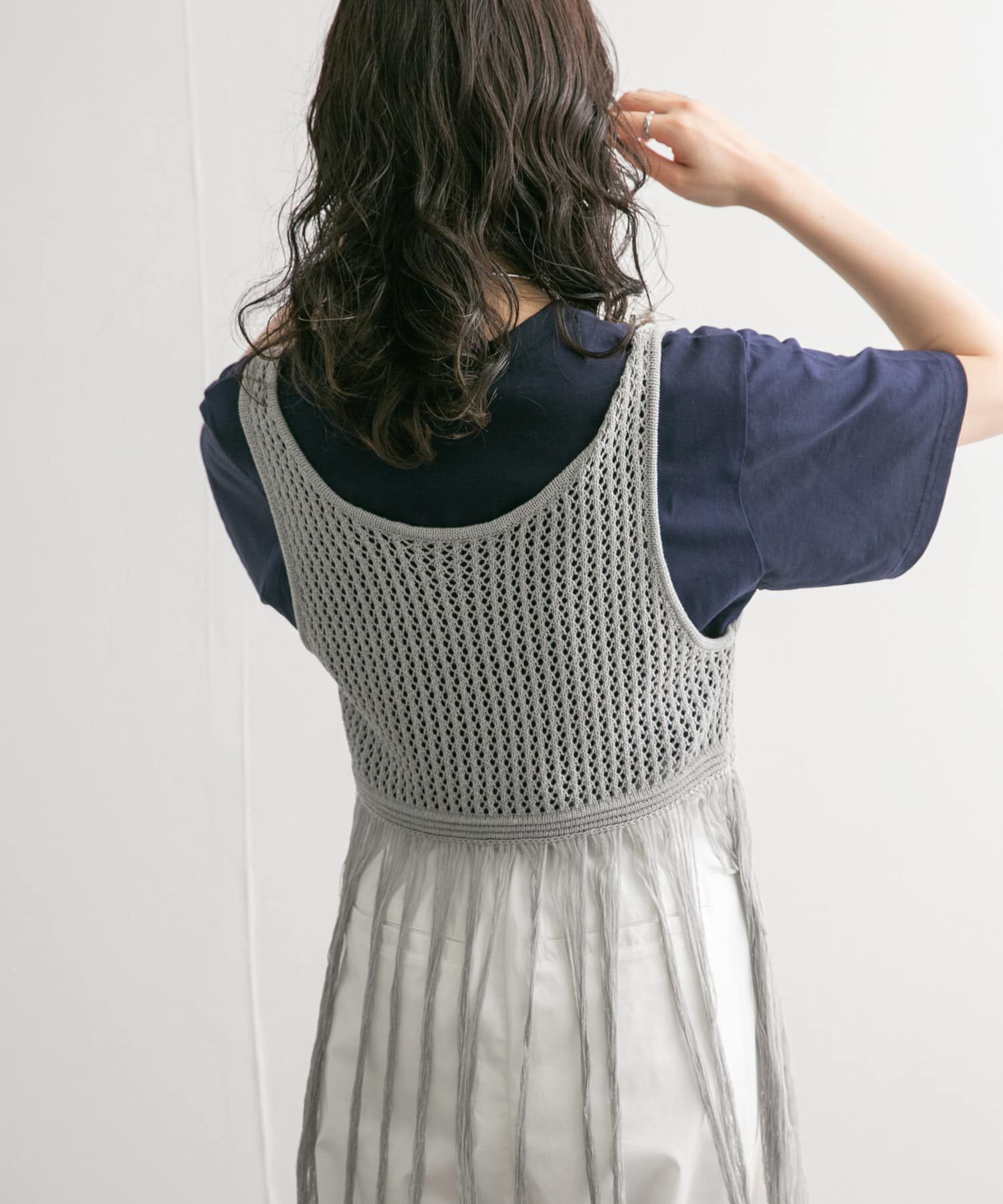  「フリンジニットタンクトップ」|ニット・セーター|