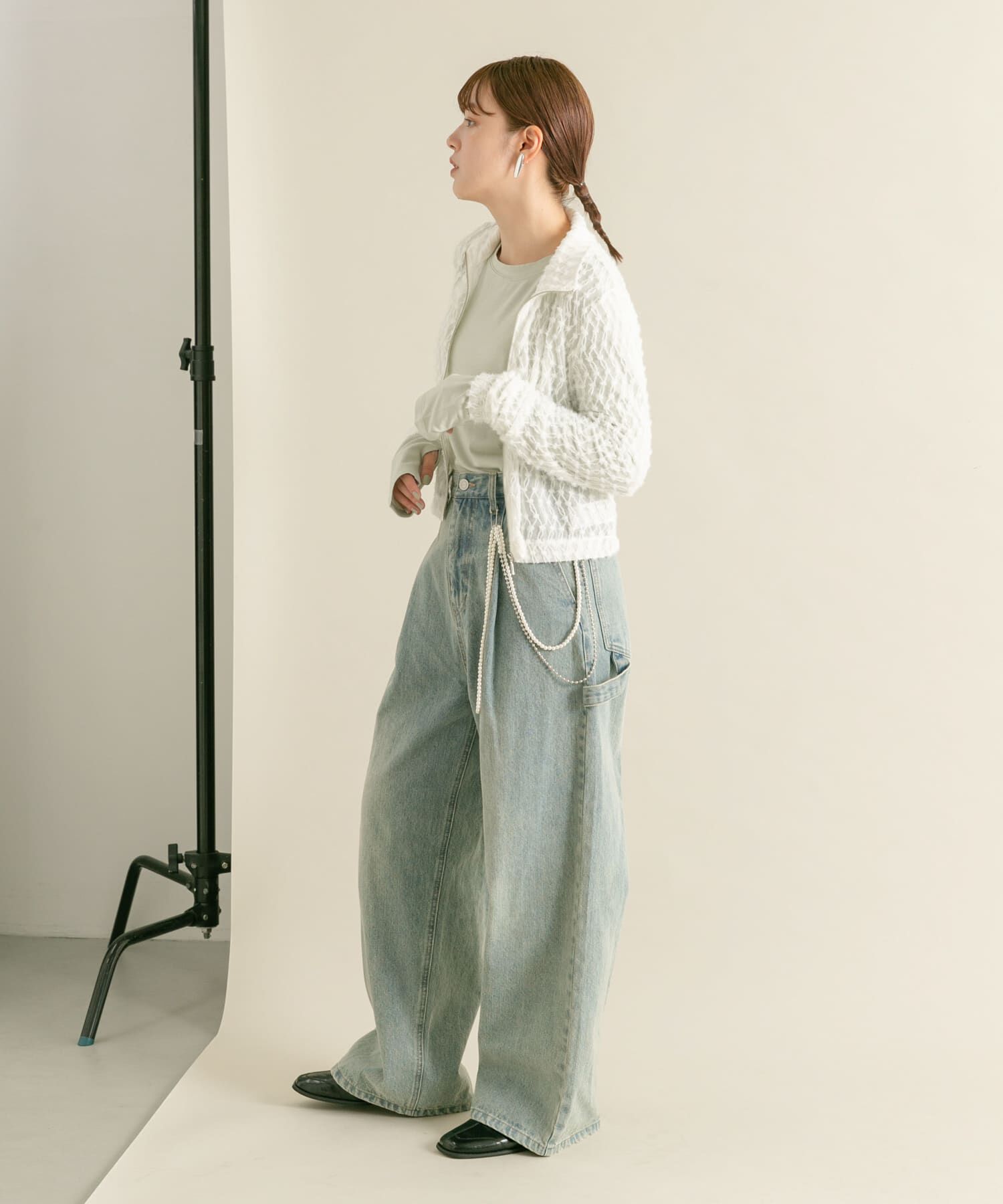  「フロントZIPフェザーロングTEE」|Tシャツ・カットソー|