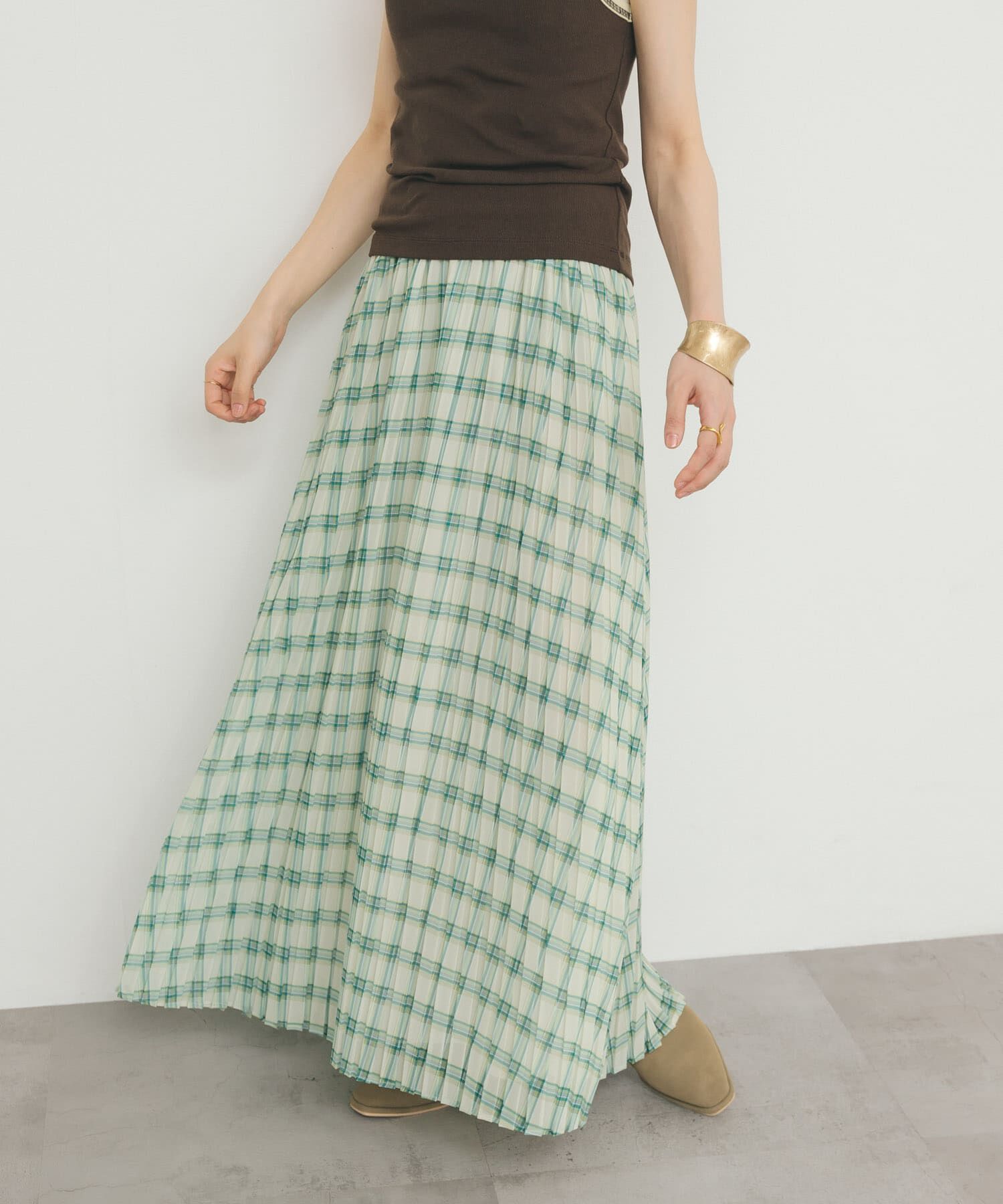  「シアーチェックプリーツスカート」|スカート|