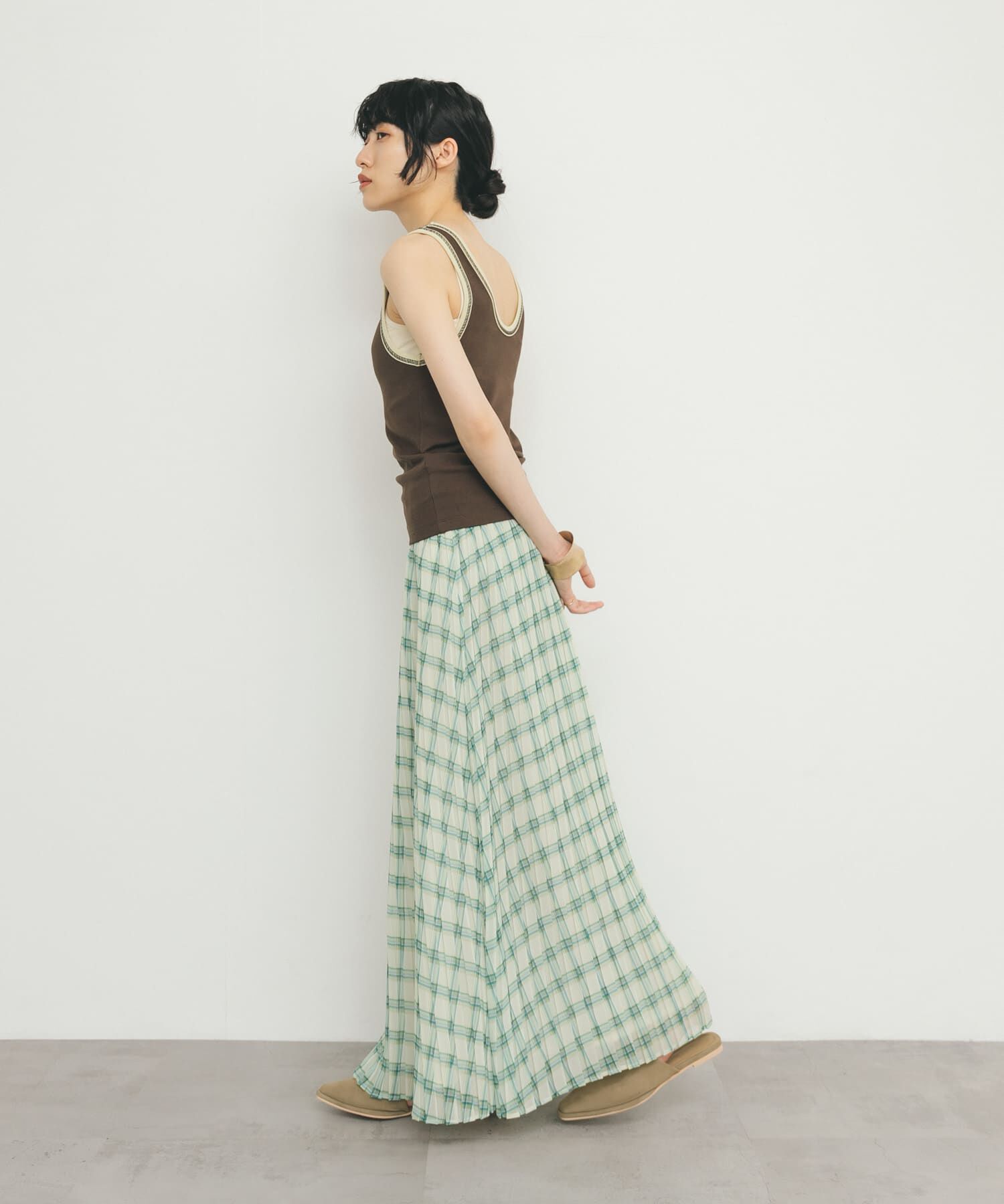  「シアーチェックプリーツスカート」|スカート|