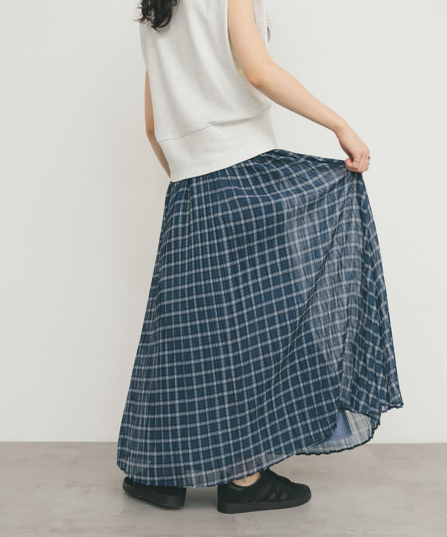  「シアーチェックプリーツスカート」|スカート|
