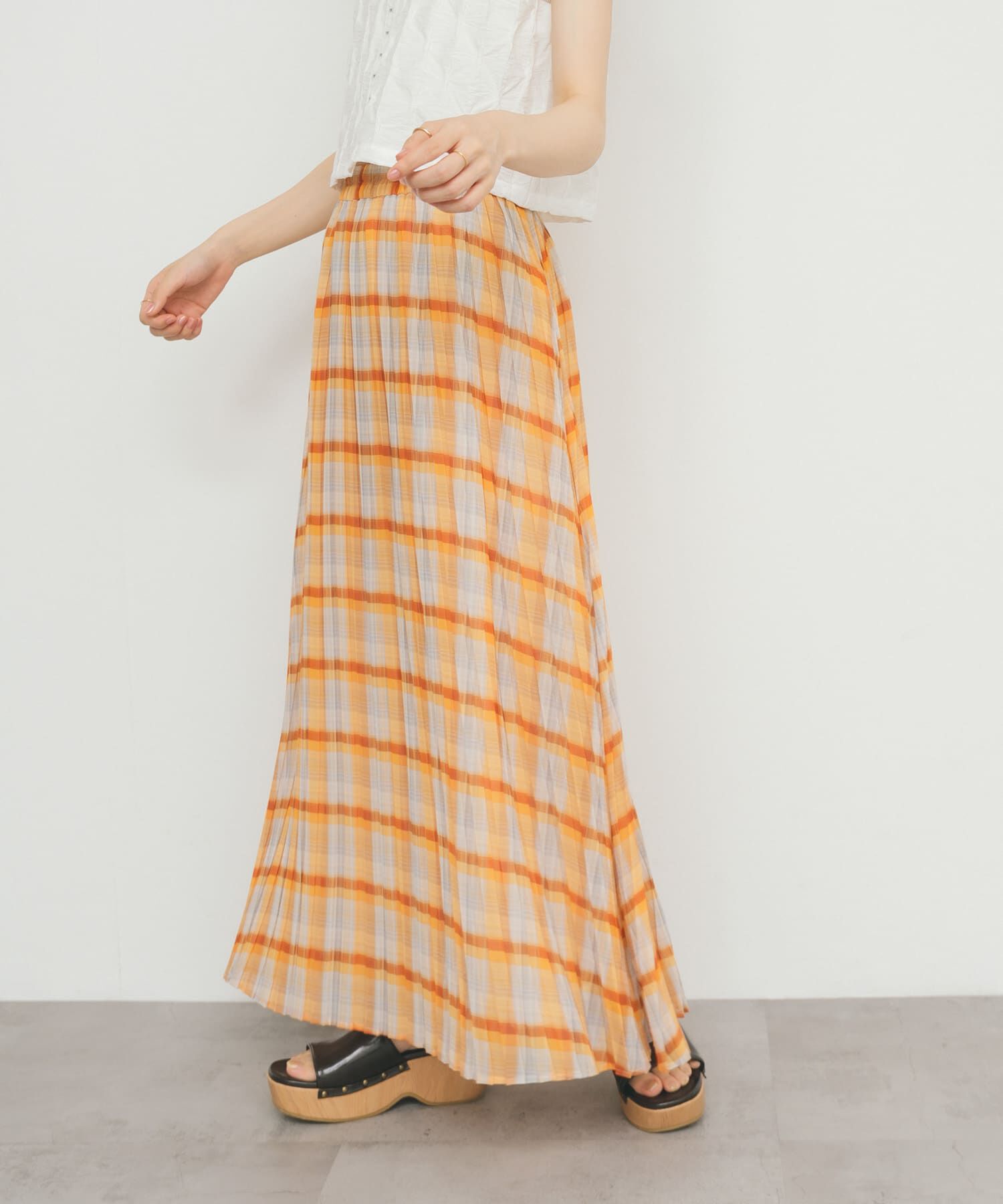  「シアーチェックプリーツスカート」|スカート|