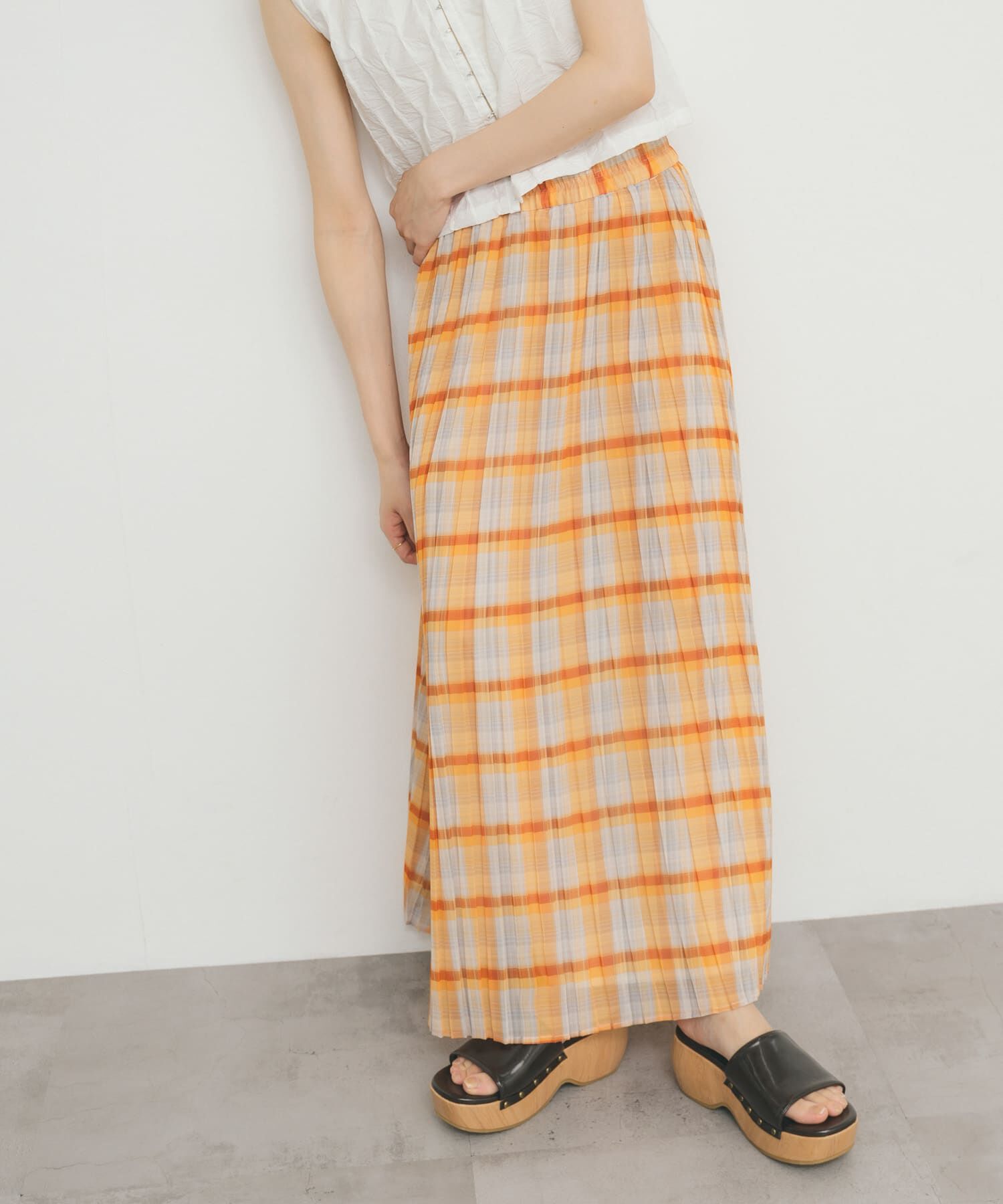  「シアーチェックプリーツスカート」|スカート|