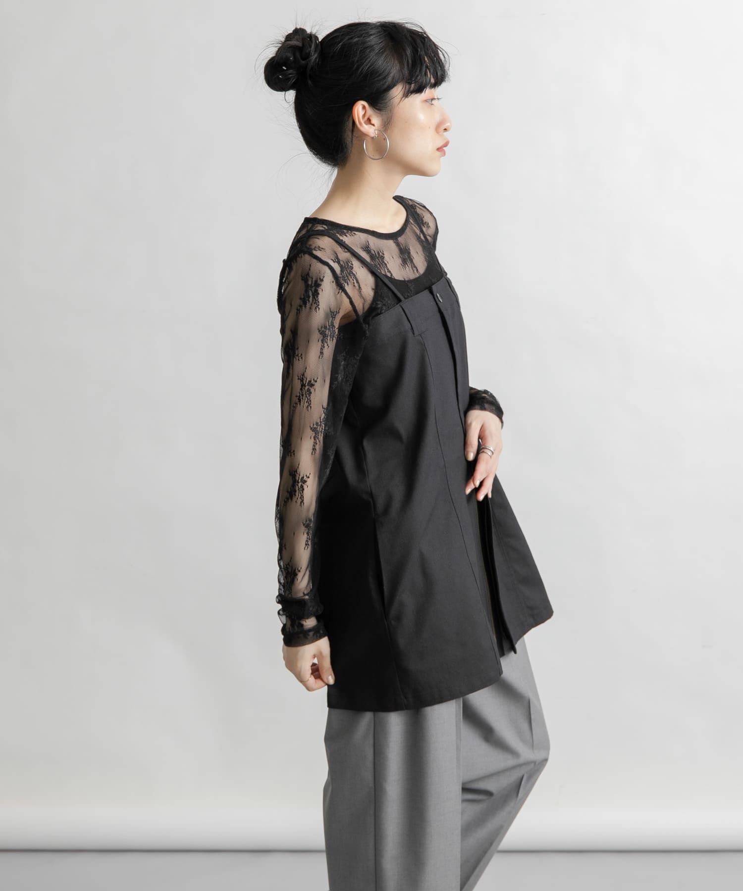  「フロントZIPミニワンピース」|ワンピース|