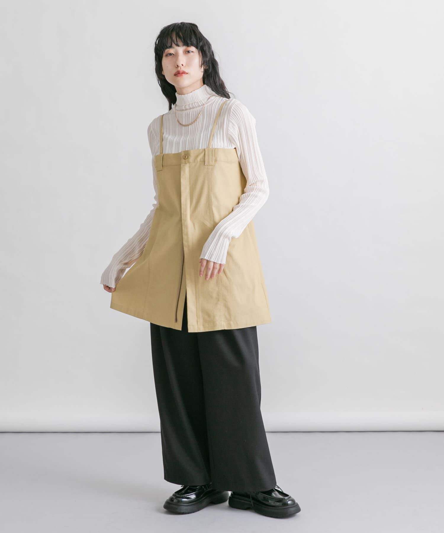  「フロントZIPミニワンピース」|ワンピース|