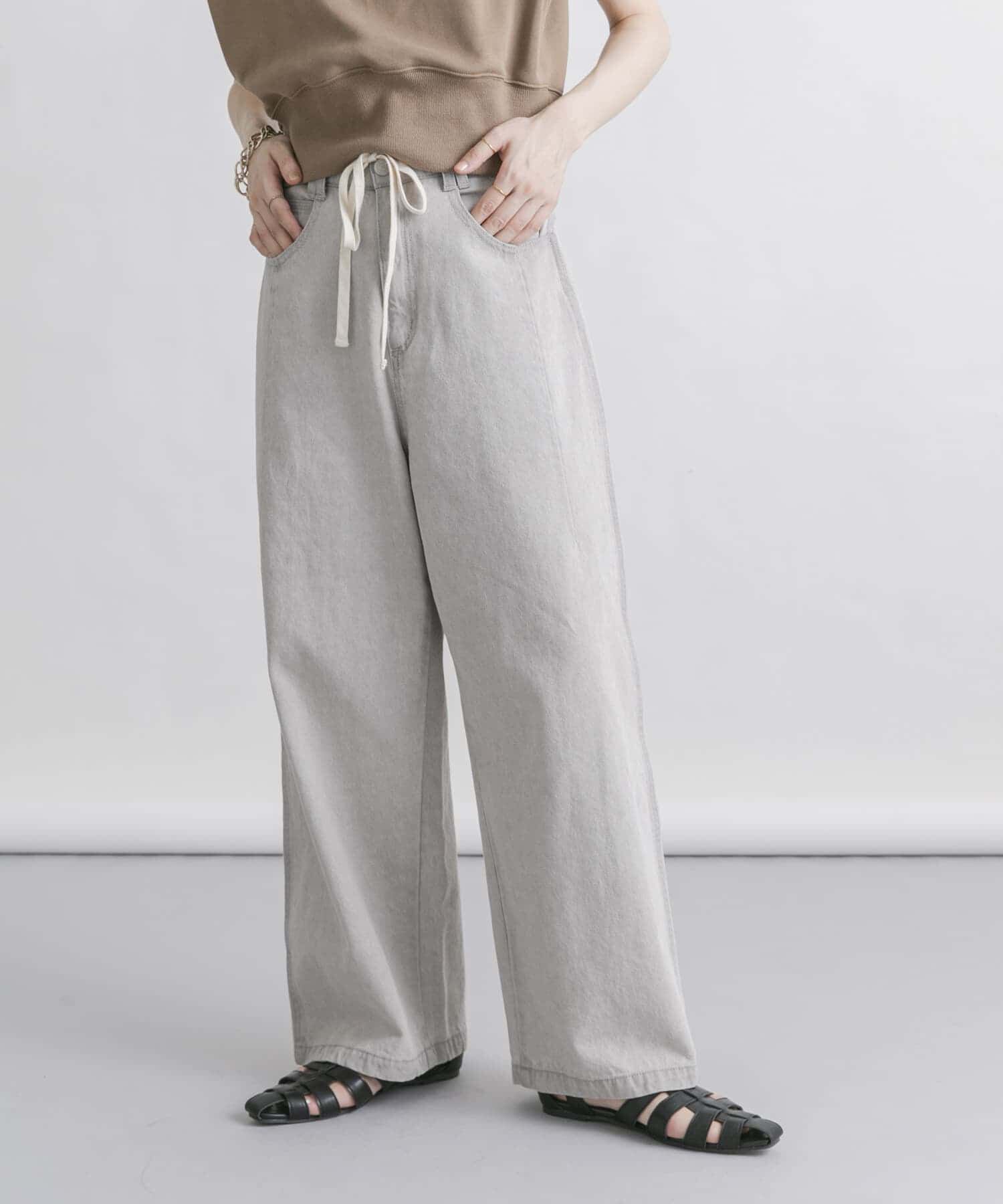  「『2サイズ展開』ドローストリングデニム」|デニム|