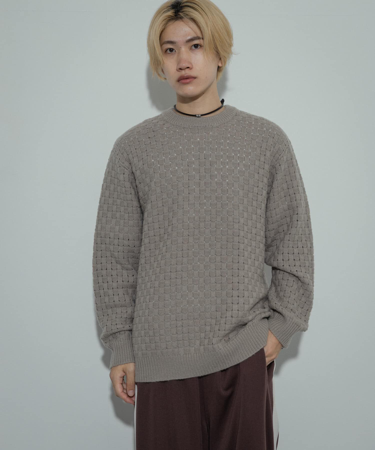 SENSE OF PLACE by URBAN RESEARCH「クロス編みシアークルーネックニット」|ニット・セーター|