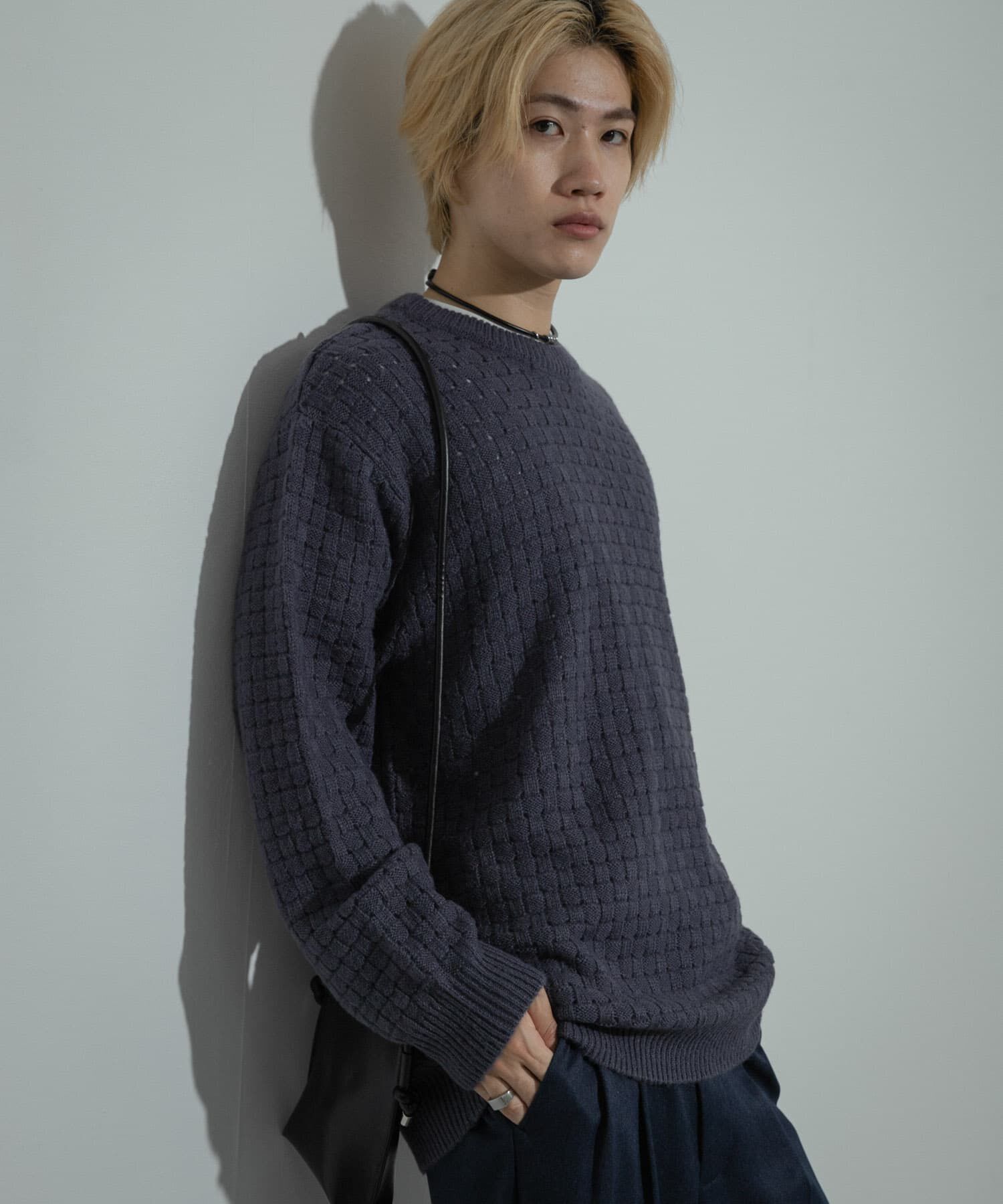 SENSE OF PLACE by URBAN RESEARCH「クロス編みシアークルーネックニット」|ニット・セーター|