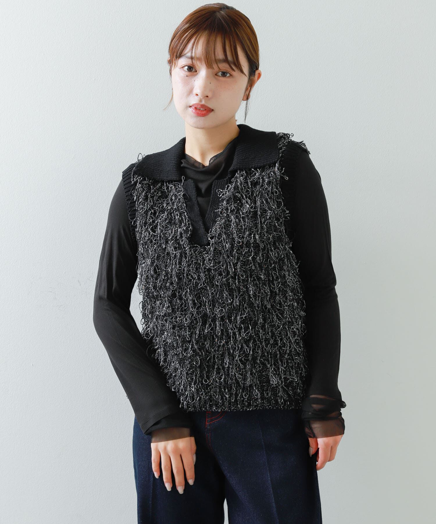 SENSE OF PLACE by URBAN RESEARCH「ループヤーンニットベスト」|ベスト・ジレ|