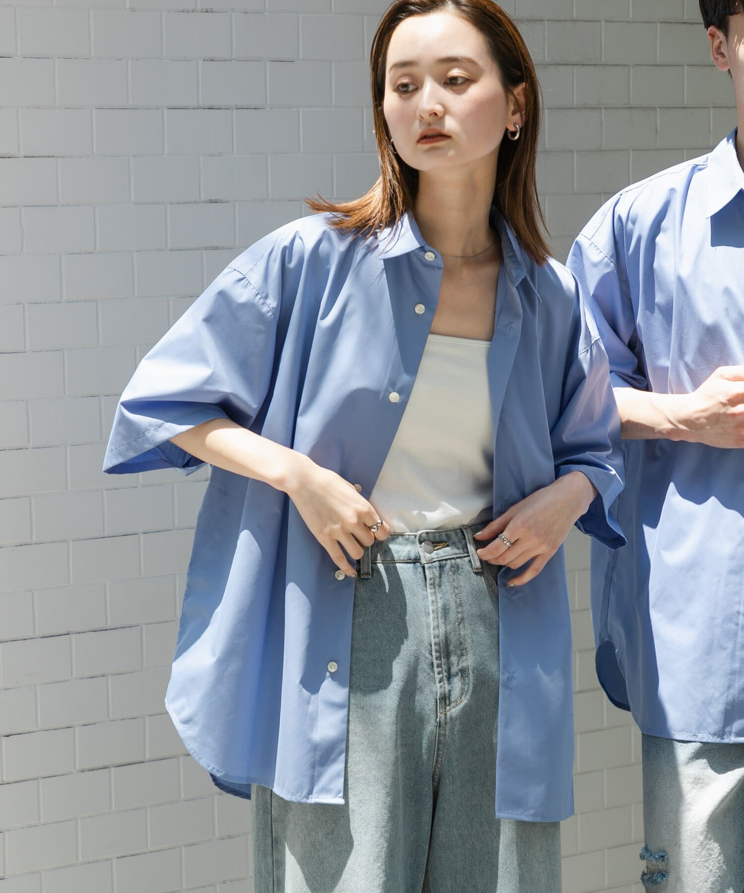 SENSE OF PLACE by URBAN RESEARCH「『ﾕﾆｾｯｸｽ』ﾘﾗｯｸｽﾌｨｯﾄﾚｷﾞｭﾗｰｶﾗｰｼｮｰﾄｽﾘｰ 」|シャツ・ブラウス|