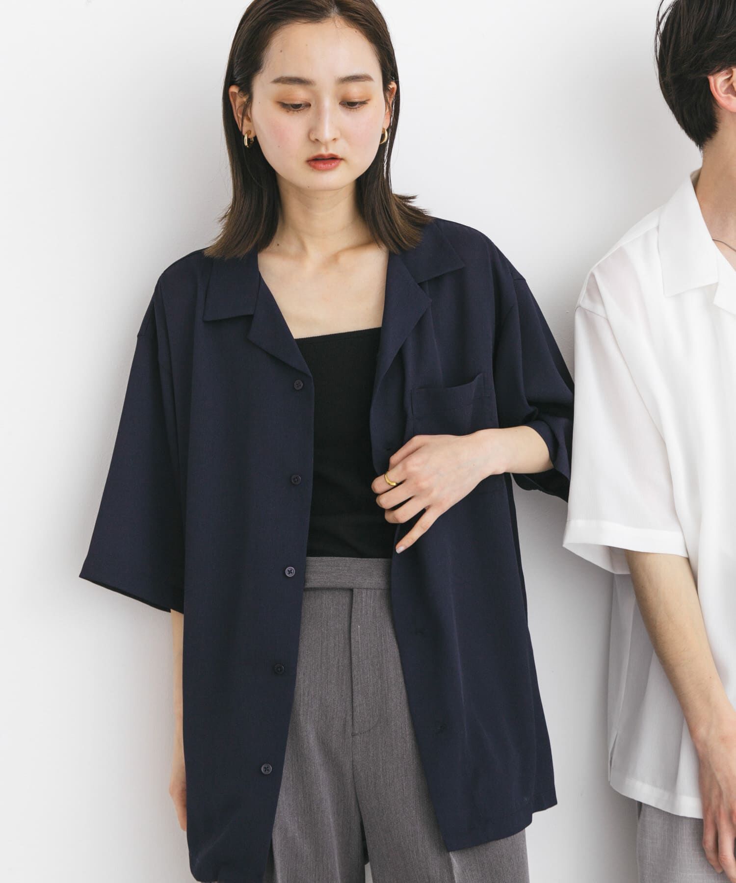 SENSE OF PLACE by URBAN RESEARCH「『ユニセックス』シアーヨウリュウオープンカラーシャツ」|シャツ・ブラウス|