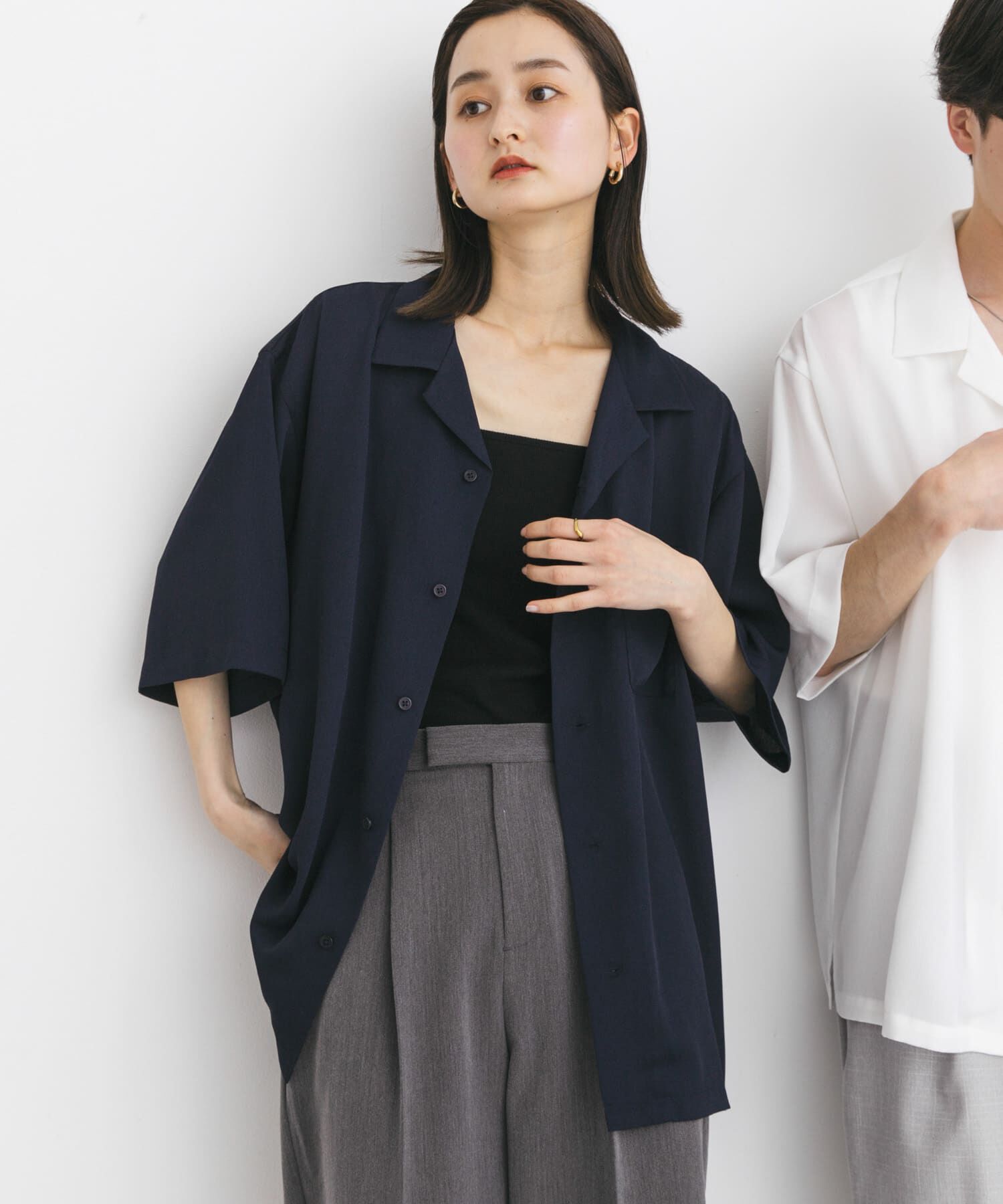 SENSE OF PLACE by URBAN RESEARCH「『ユニセックス』シアーヨウリュウオープンカラーシャツ」|シャツ・ブラウス|