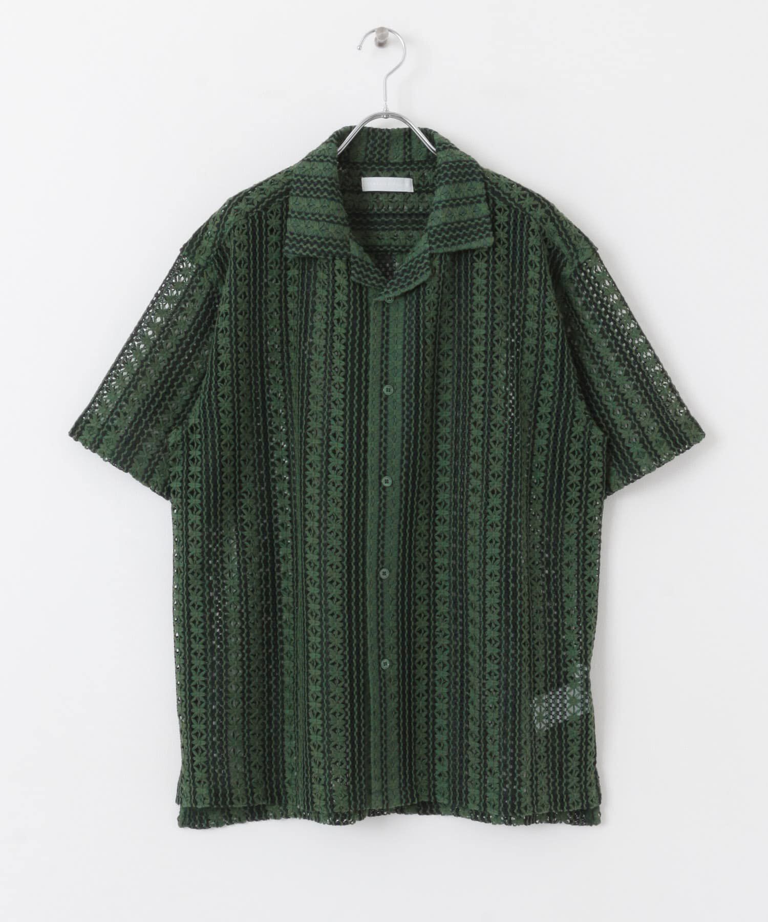 SENSE OF PLACE by URBAN RESEARCH「『ユニセックス』『洗濯可』アソートレースオープンカラーシャツ(5分袖)」|シャツ・ブラウス|
