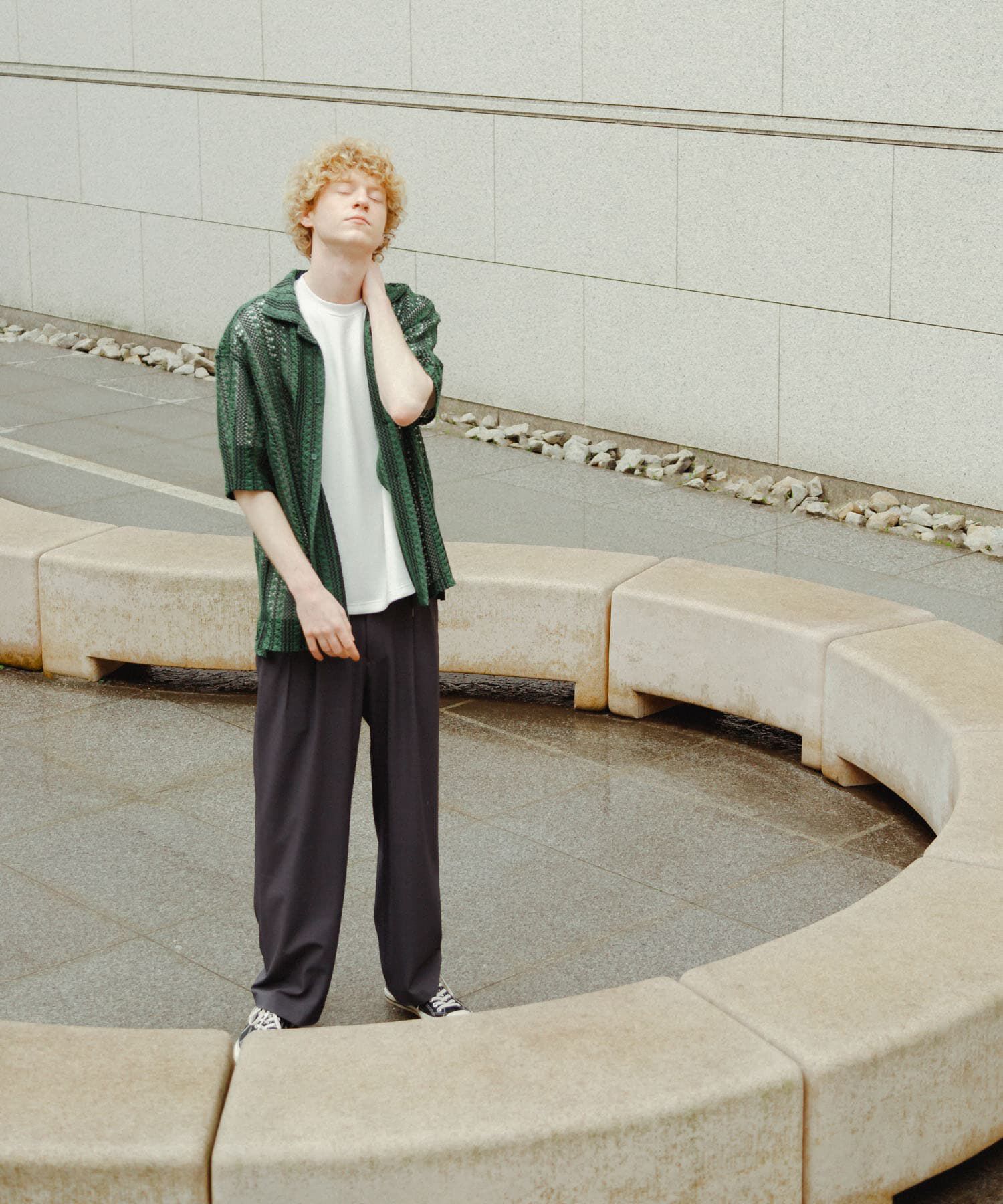 SENSE OF PLACE by URBAN RESEARCH「『ユニセックス』『洗濯可』アソートレースオープンカラーシャツ(5分袖)」|シャツ・ブラウス|